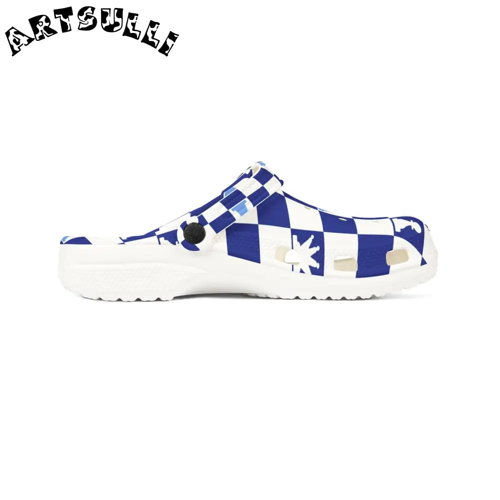 JAKKOUTTHEBXX Checkered Chess Art Printed EVA Foam Clogs 2025