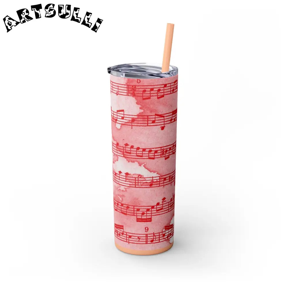 JAKKOUTTHEBXX Pink Musical Note Maars Skinny Tumbler 2025
