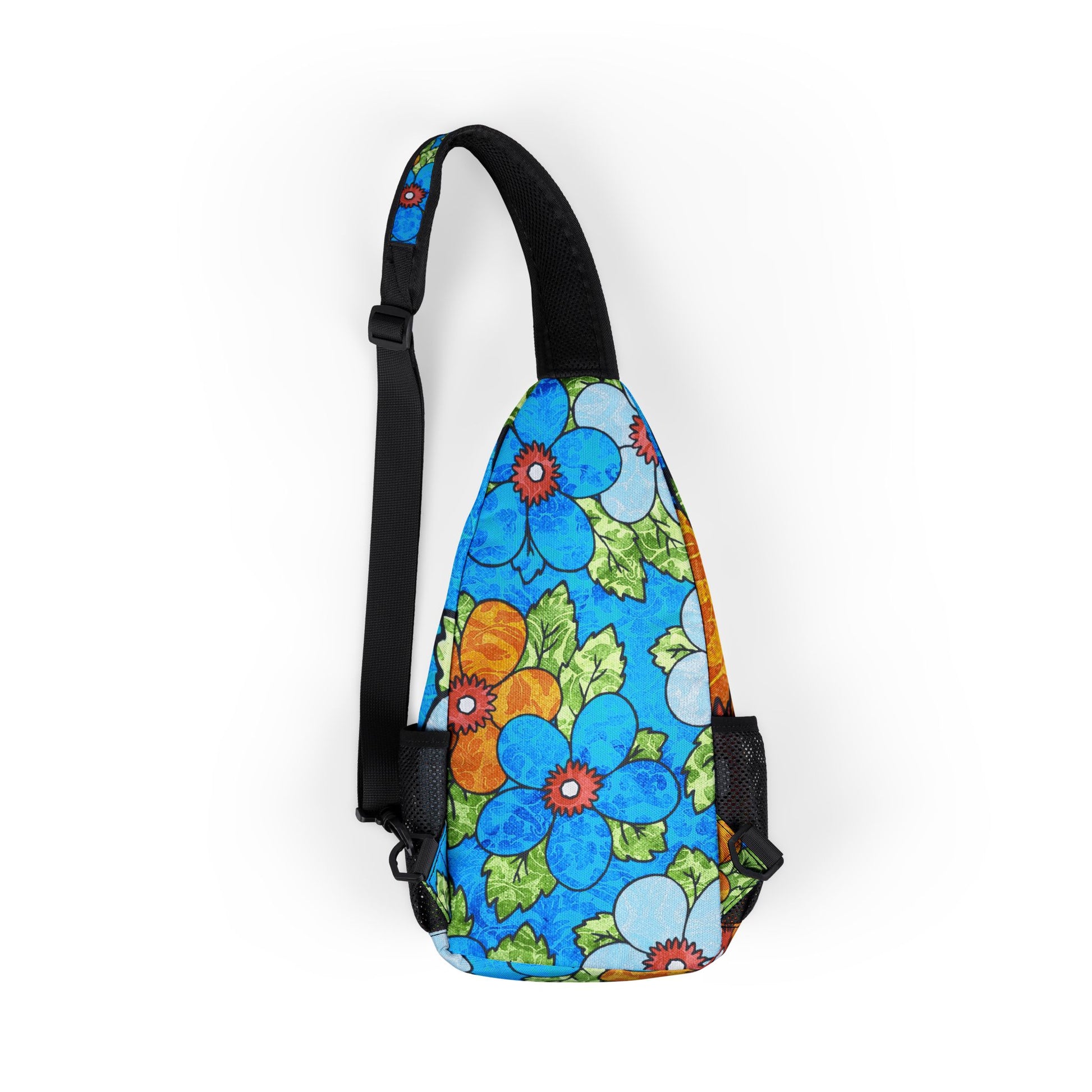 Blue Orange Groovy Chest Bag (AOP), Artsulli - Art is Long, Life is Short, Bags, , , , , , , 