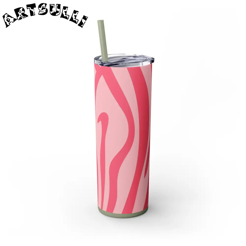 JAKKOUTTHEBXX Pink Zebra Print Maars Skinny Tumbler 2025