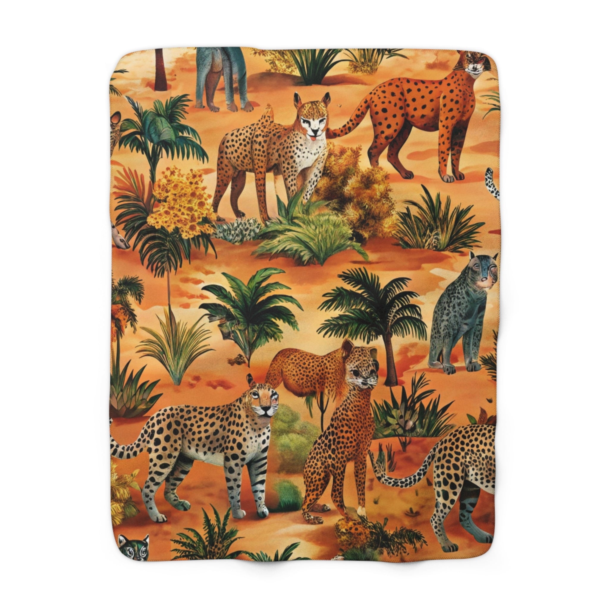 African Savannah Sherpa Fleece Blanket, Artsulli - Art is Long, Life is Short, Home Decor, Size, 50" × 60", , , , , 12279824715865617146