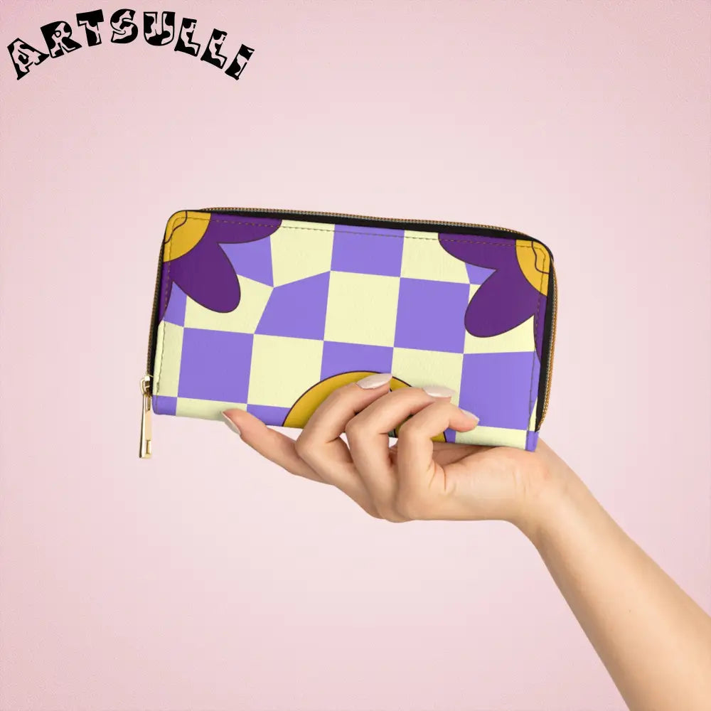 JAKKOUTTHEBXX Trippy Flower Power Motifs Zipper Wallet JAKKOUTTHEBXX