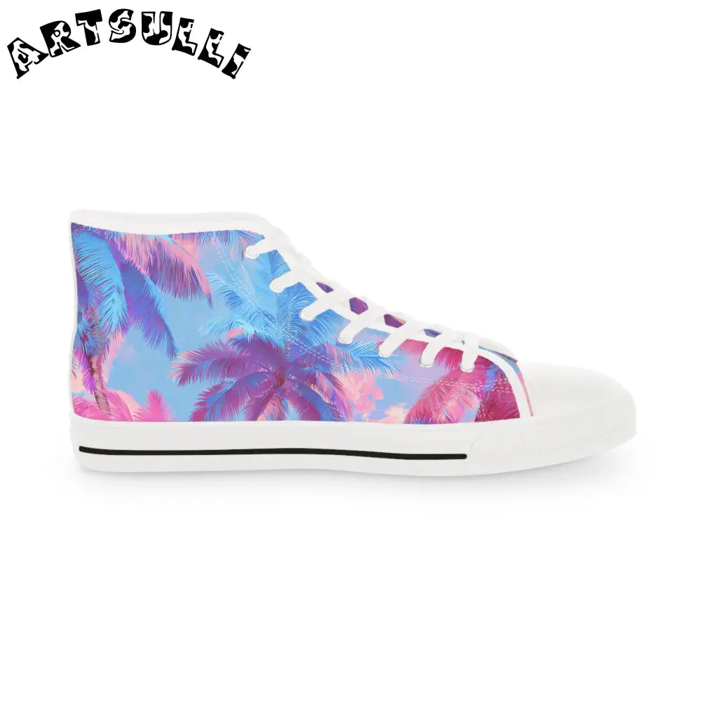 JAKKOUTTHEBXX Ethereal Pastel Palms II Blue and Pink Men’s High Top