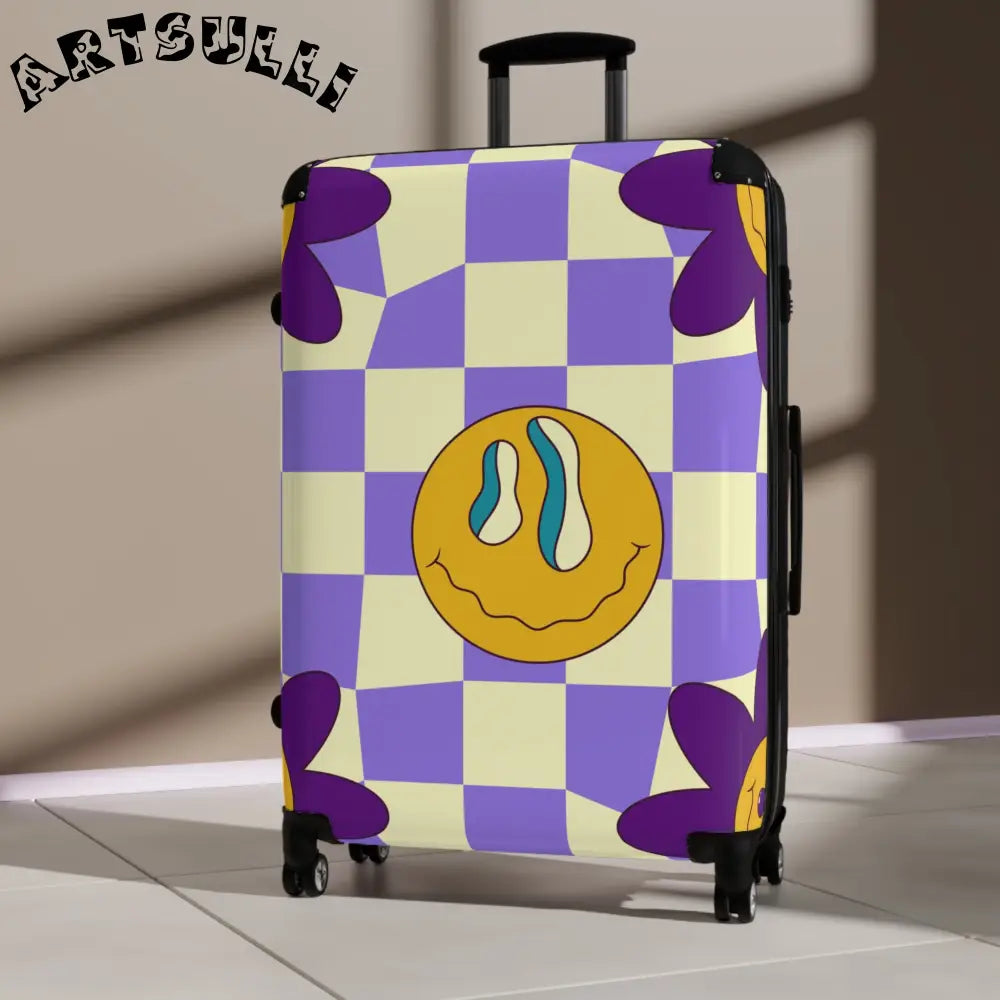JAKKOUTTHEBXX Trippy Flower Power Motifs Suitcase JAKKOUTTHEBXX