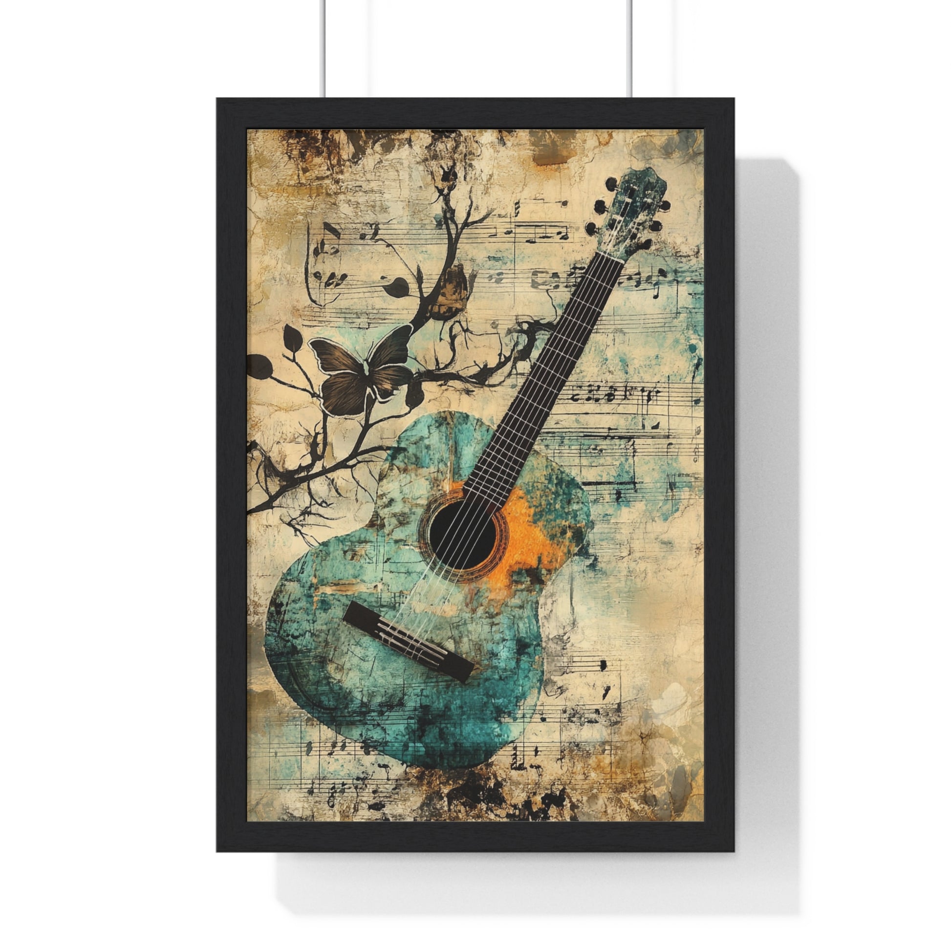 Guitar Type Beat Art Vertical Framed Poster, Artsulli - Art is Long, Life is Short, Poster, Size, 12″ x 18″, Color, Black, , , 59511377519582717164