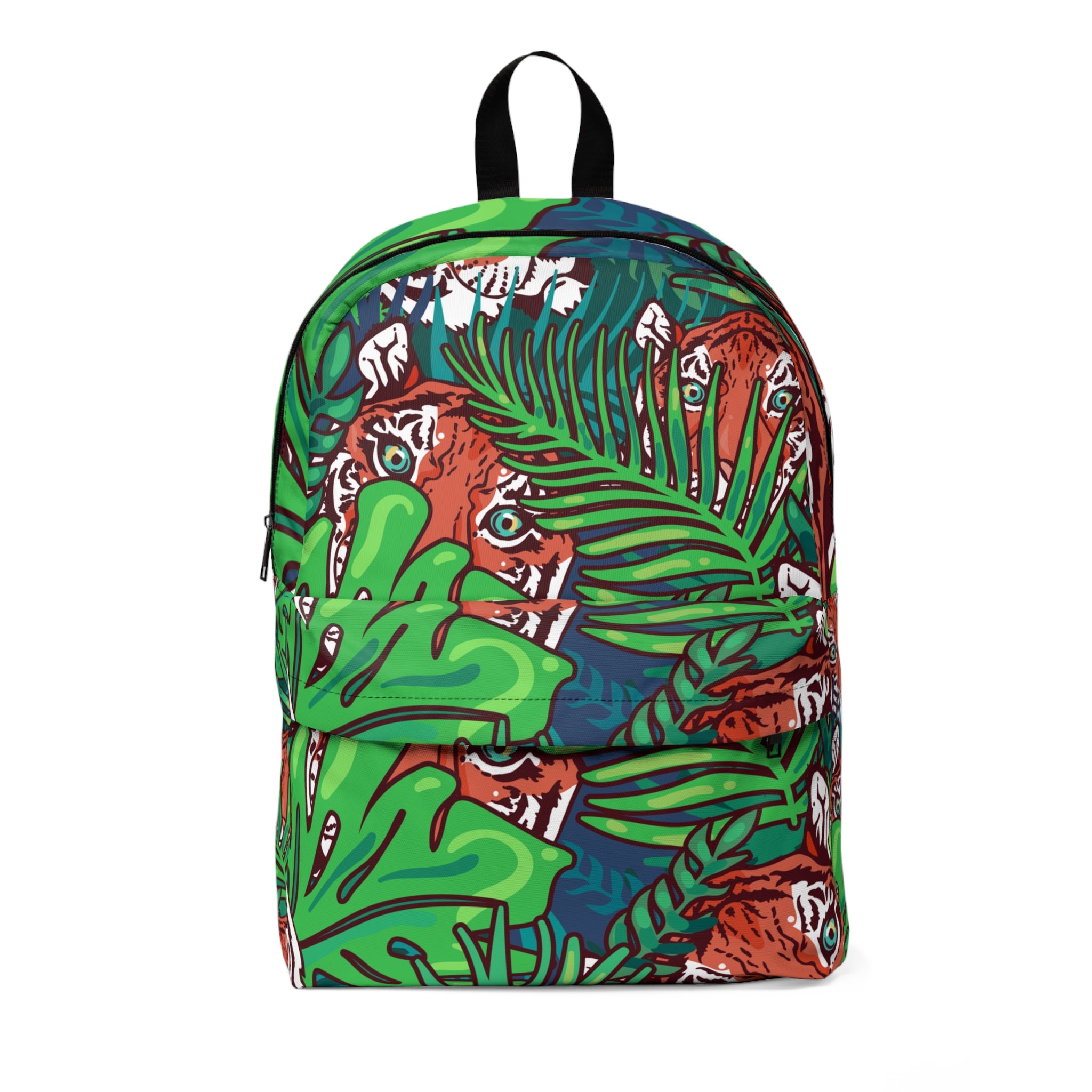 Tropical Jungle Tigers Blue and Green Unisex Classic Backpack, Artsulli - Art is Long, Life is Short, Bags, Size, One size, , , , , 14350436599759