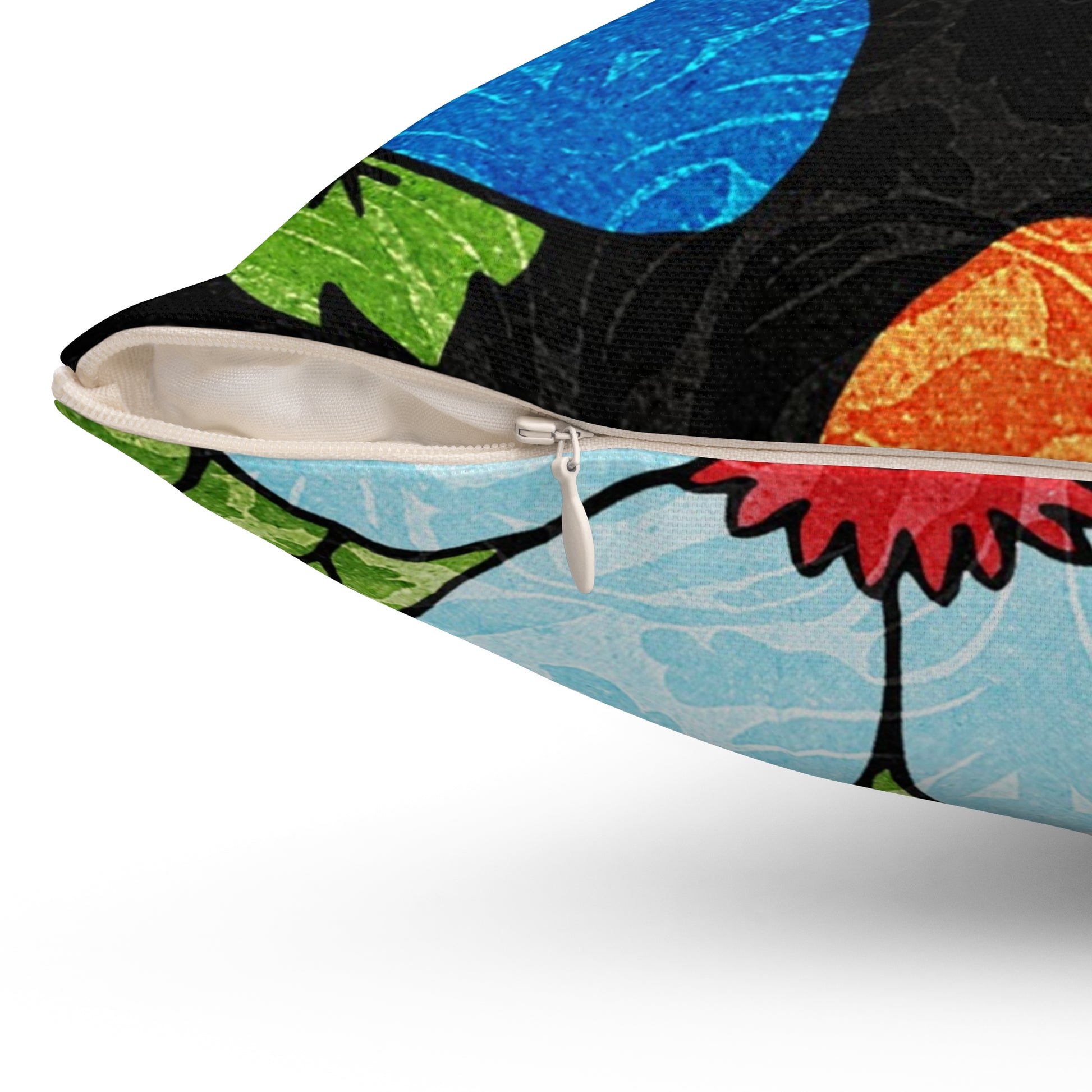Groovy Black Floral Kl Spun Polyester Square Pillow, Artsulli - Art is Long, Life is Short, Home Decor, , , , , , , 