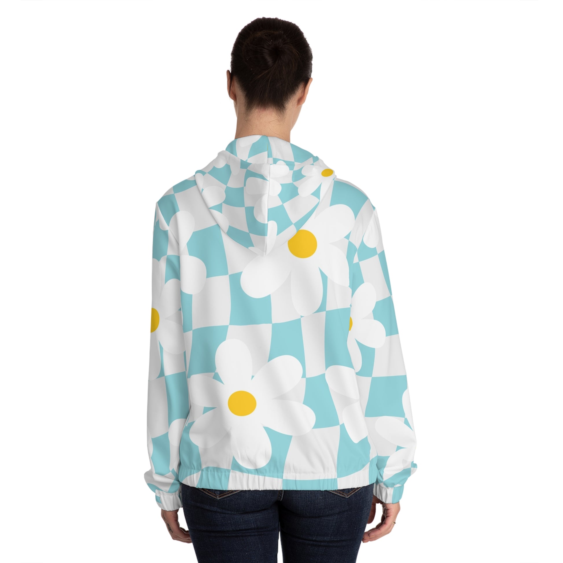 Trippy Check Garden Women’s Full-Zip Hoodie (AOP), Artsulli - Art is Long, Life is Short, All Over Prints, , , , , , , 
