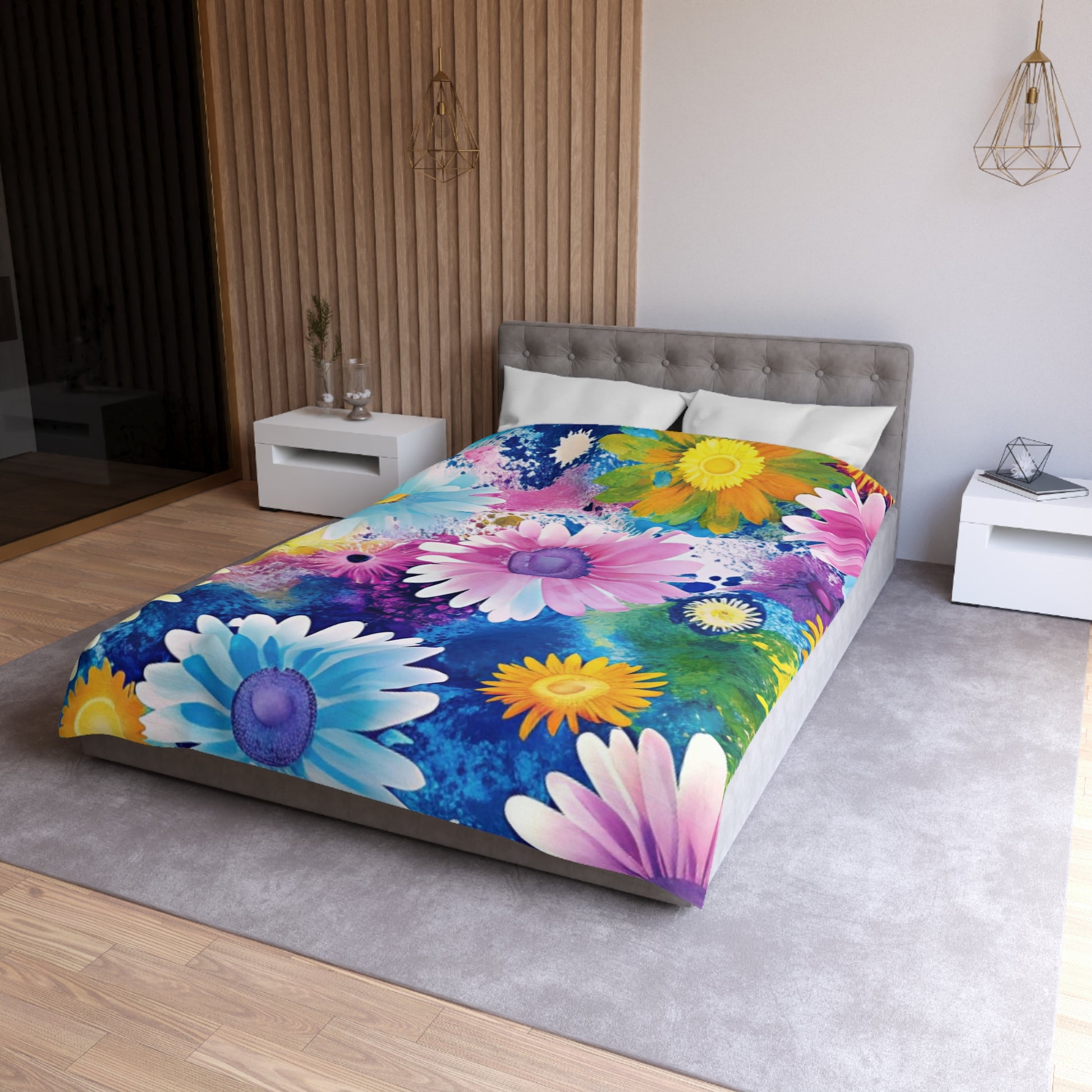 Magical Flower Explosion Multi-Color Microfiber Duvet Cover, Artsulli - Art is Long, Life is Short, Home Decor, , , , , , , 