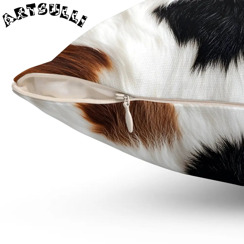 JAKKOUTTHEBXX Surreal Cow Skin Spun Polyester Square Pillow