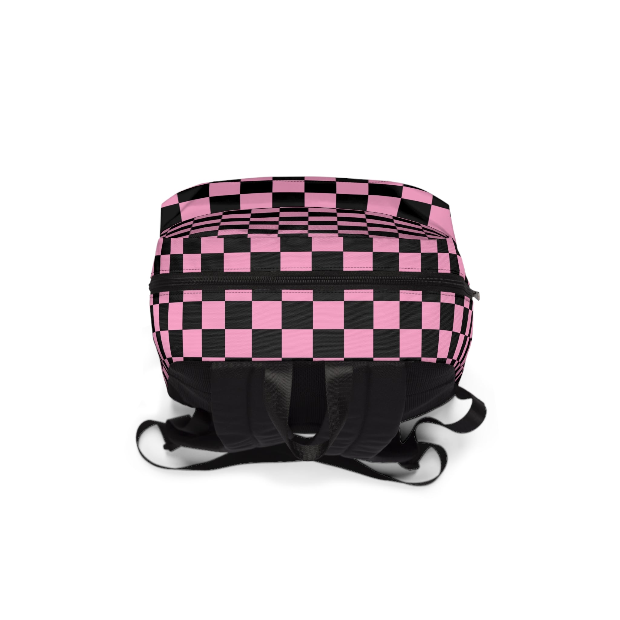 Checkerboard Black and Pink Unisex Classic Backpack, Artsulli - Art is Long, Life is Short, Bags, , , , , , , 