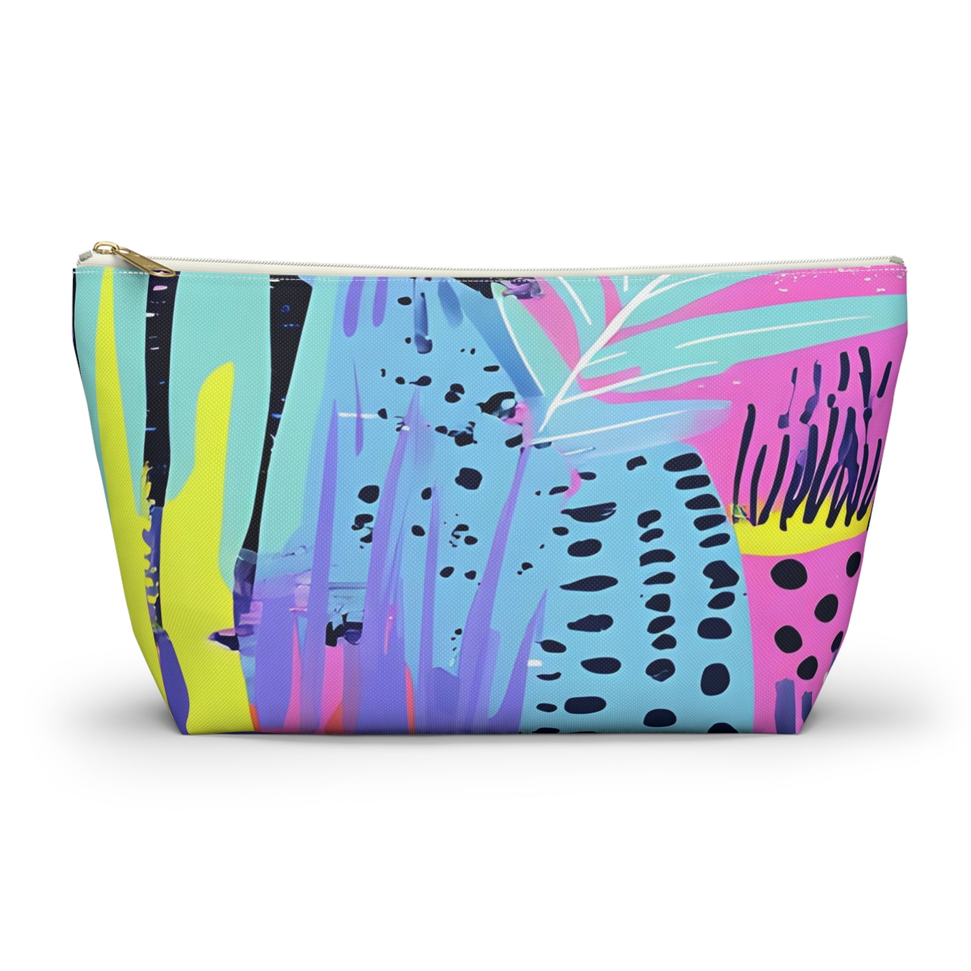 Dark Neon Rainforest Accessory Pouch w T-bottom, Artsulli - Art is Long, Life is Short, Bags, Size, Large, Color, White zipper, , , 22360362206092216681