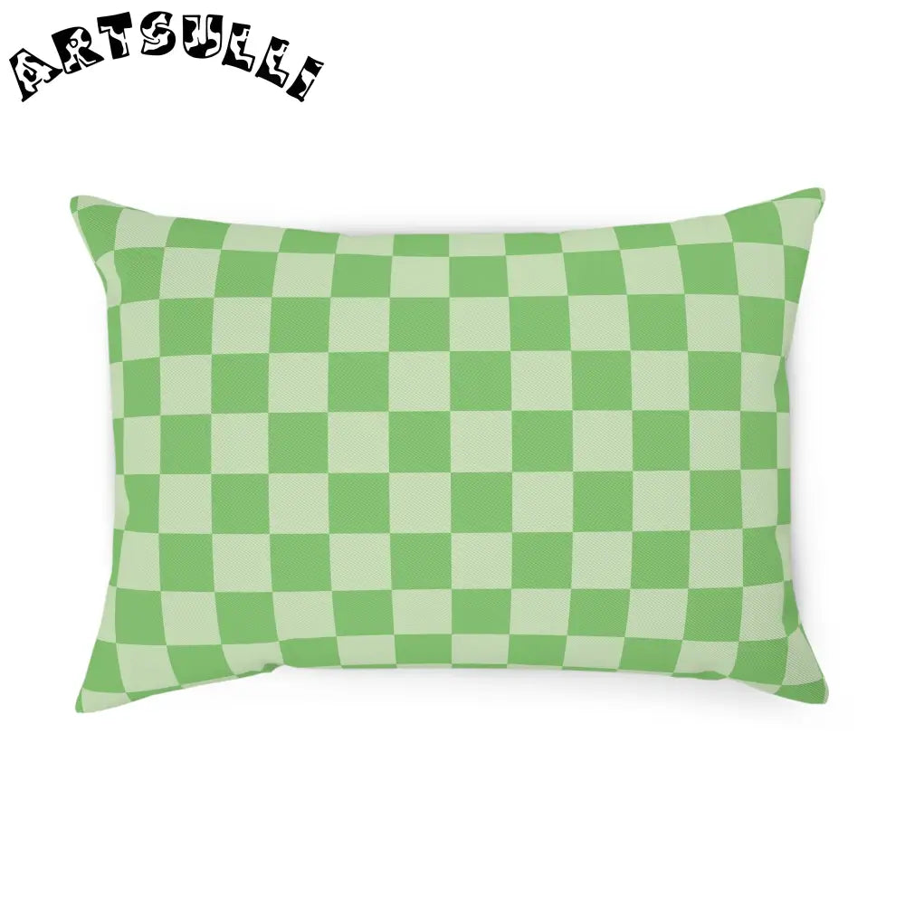 JAKKOUTTHEBXX Checkerboard Green Cushion JAKKOUTTHEBXX Artsulli