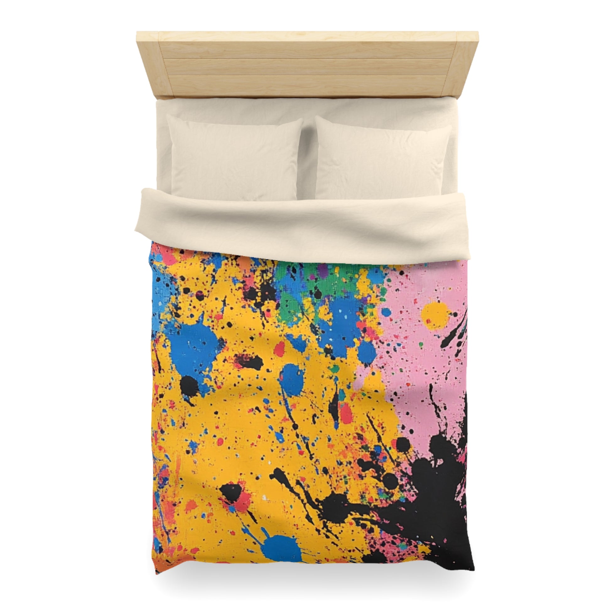 The Colors Of Paint Splatter Microfiber Duvet Cover, Artsulli - Art is Long, Life is Short, Home Decor, , , , , , , 