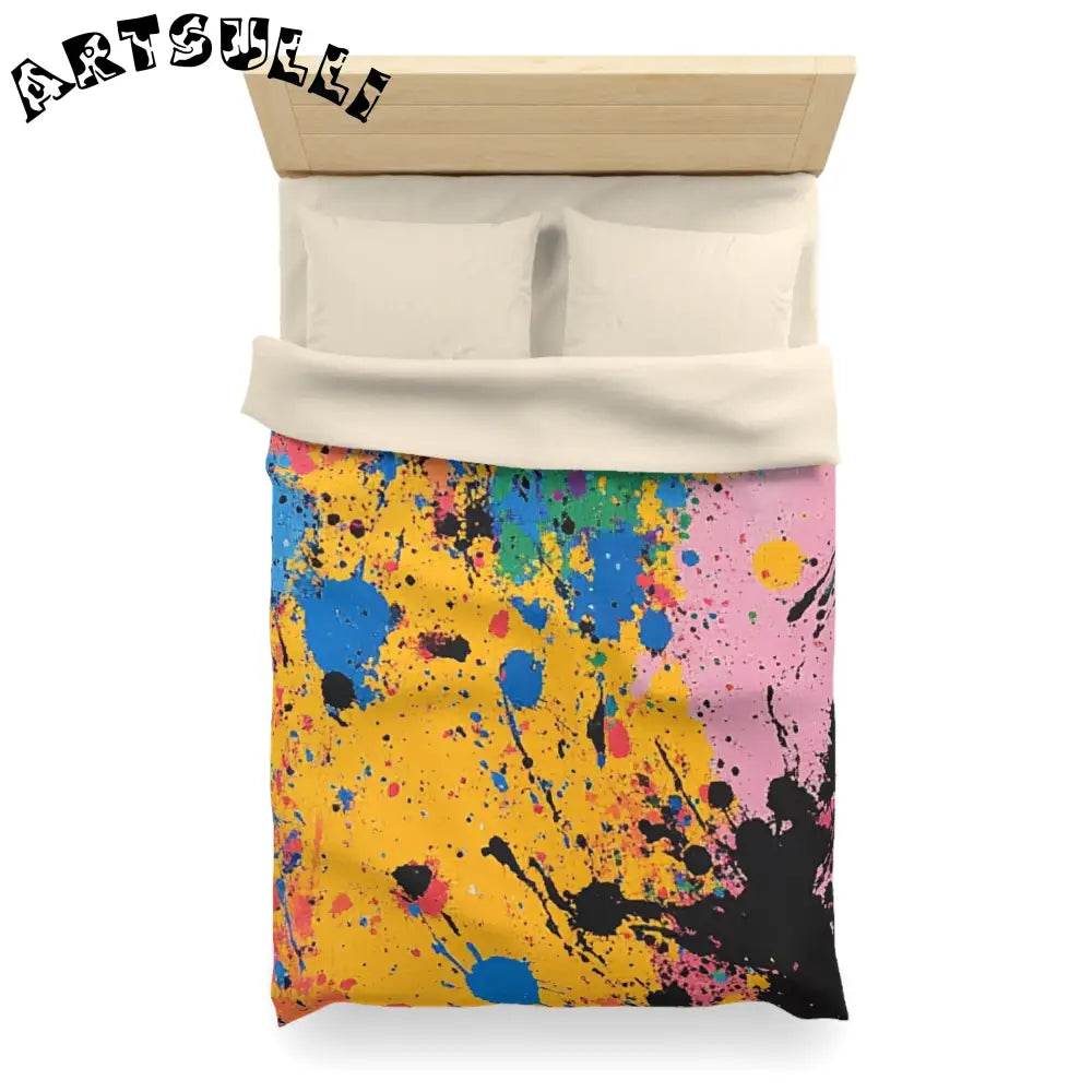 JAKKOUTTHEBXX The Colors Of Paint Splatter Microfiber Duvet Cover