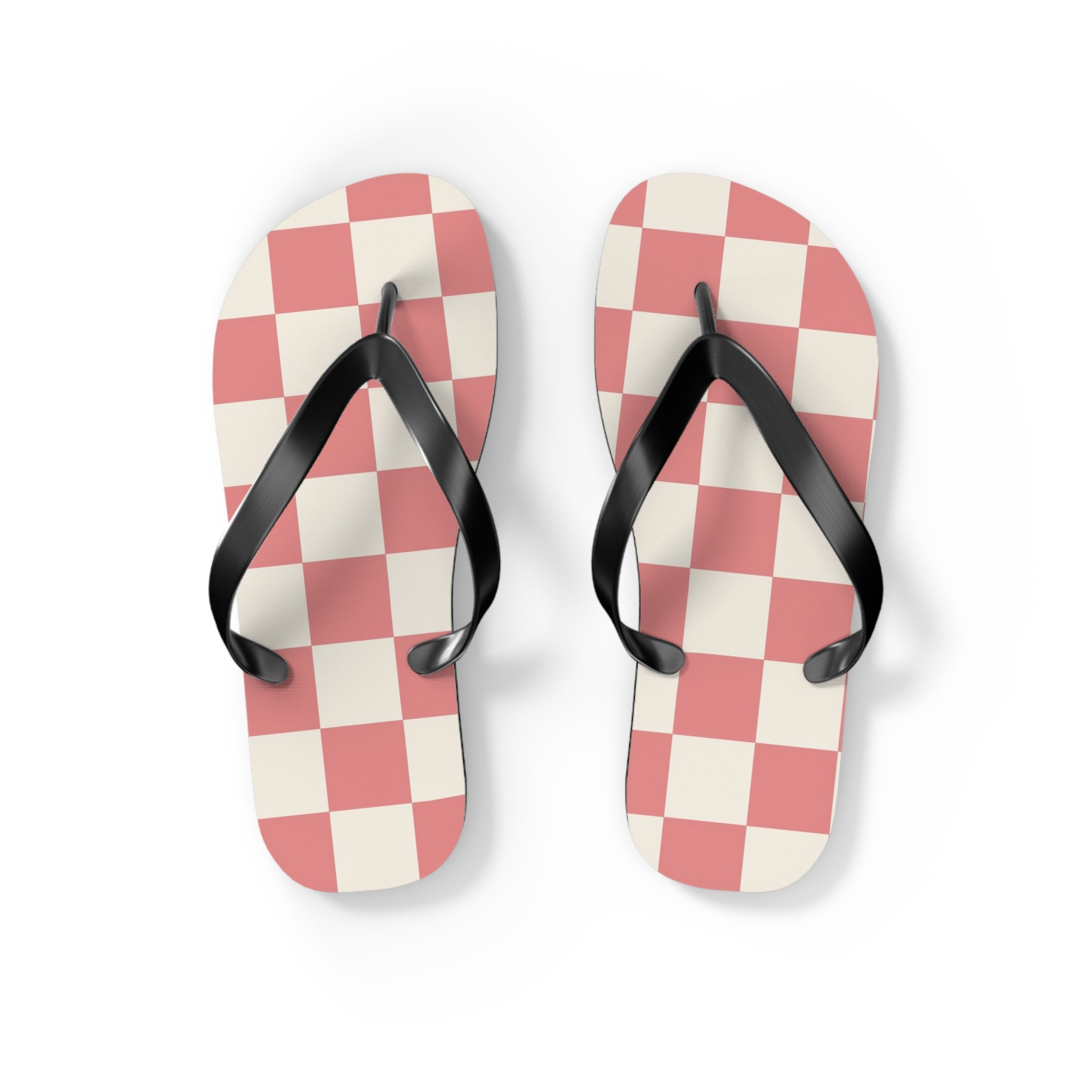Retro Checkered Grassland Sprites Flip Flops, Artsulli - Art is Long, Life is Short, Shoes, Size, S, Color, Black sole, , , 33959725634030286028
