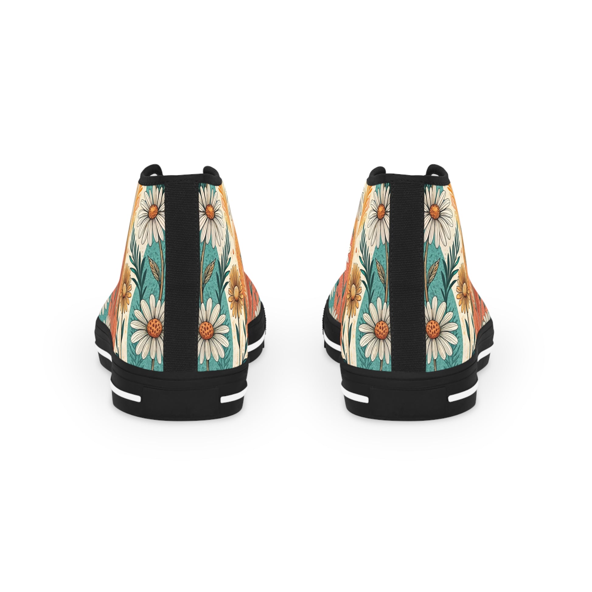 Retro Daisy Dream II Men's High Top Sneakers, Artsulli - Art is Long, Life is Short, Shoes, , , , , , , 