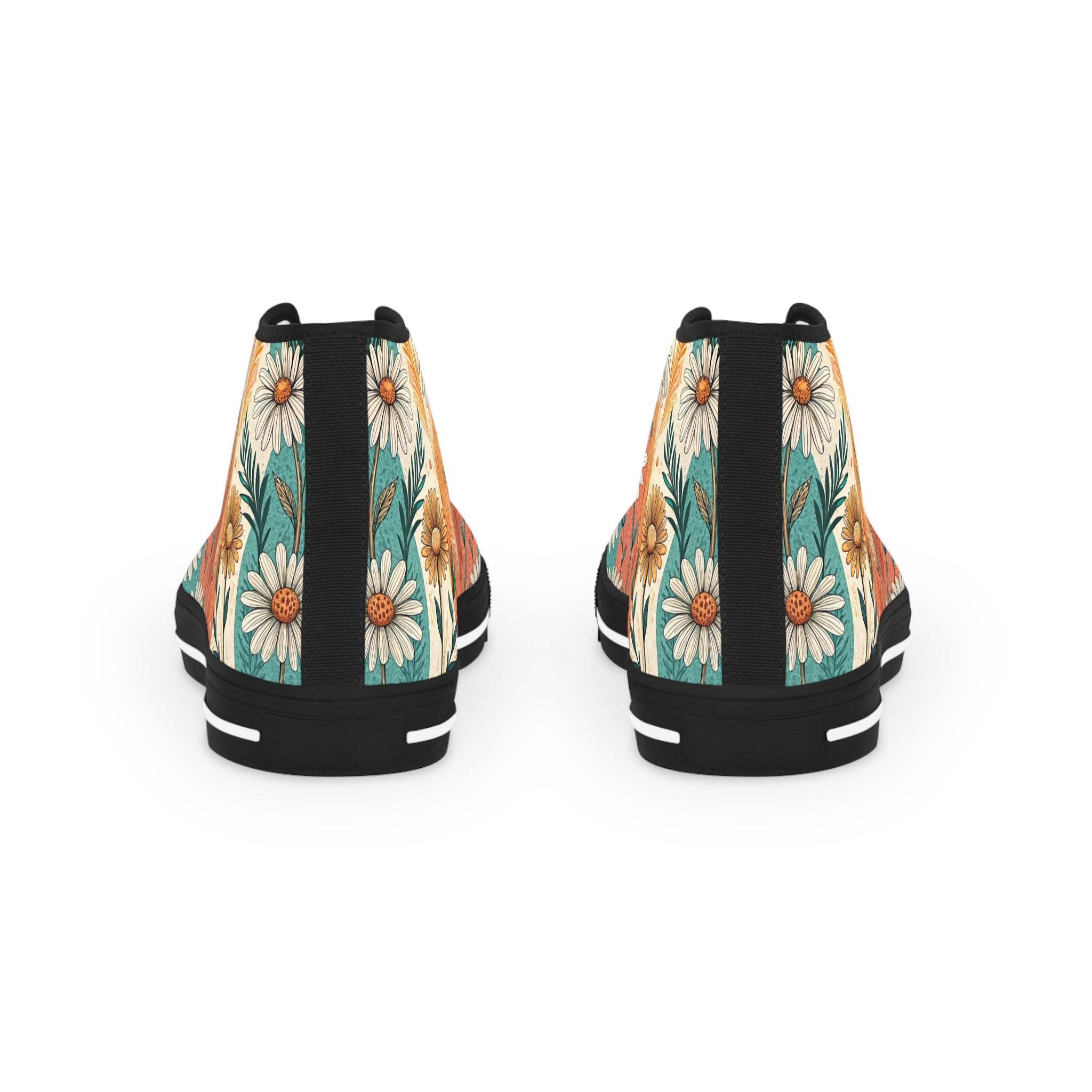 Retro Daisy Dream II Men's High Top Sneakers, Artsulli - Art is Long, Life is Short, Shoes, , , , , , , 