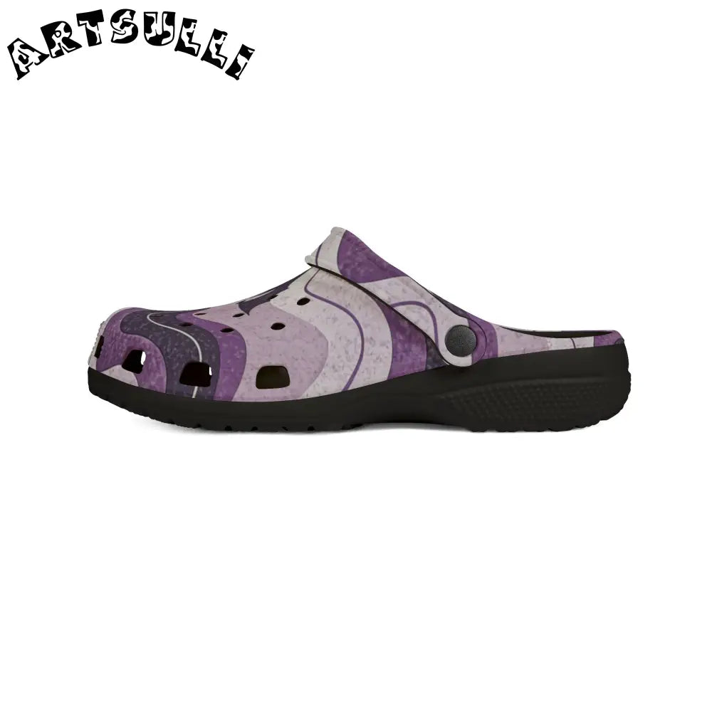 JAKKOUTTHEBXX Bat Wave Purple EVA Foam Rubber Shoes (AOP)