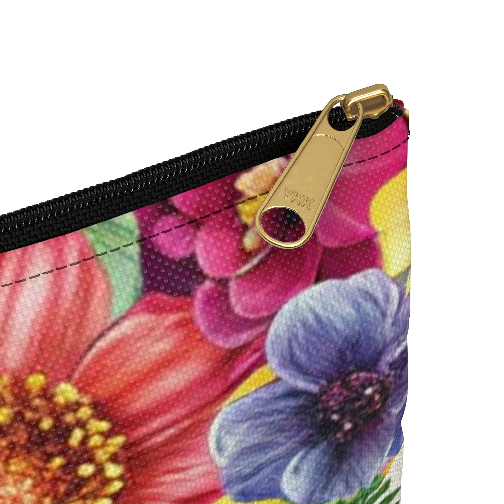Floral Stripe 4K Accessory Pouch, Artsulli - Art is Long, Life is Short, Bags, , , , , , , 