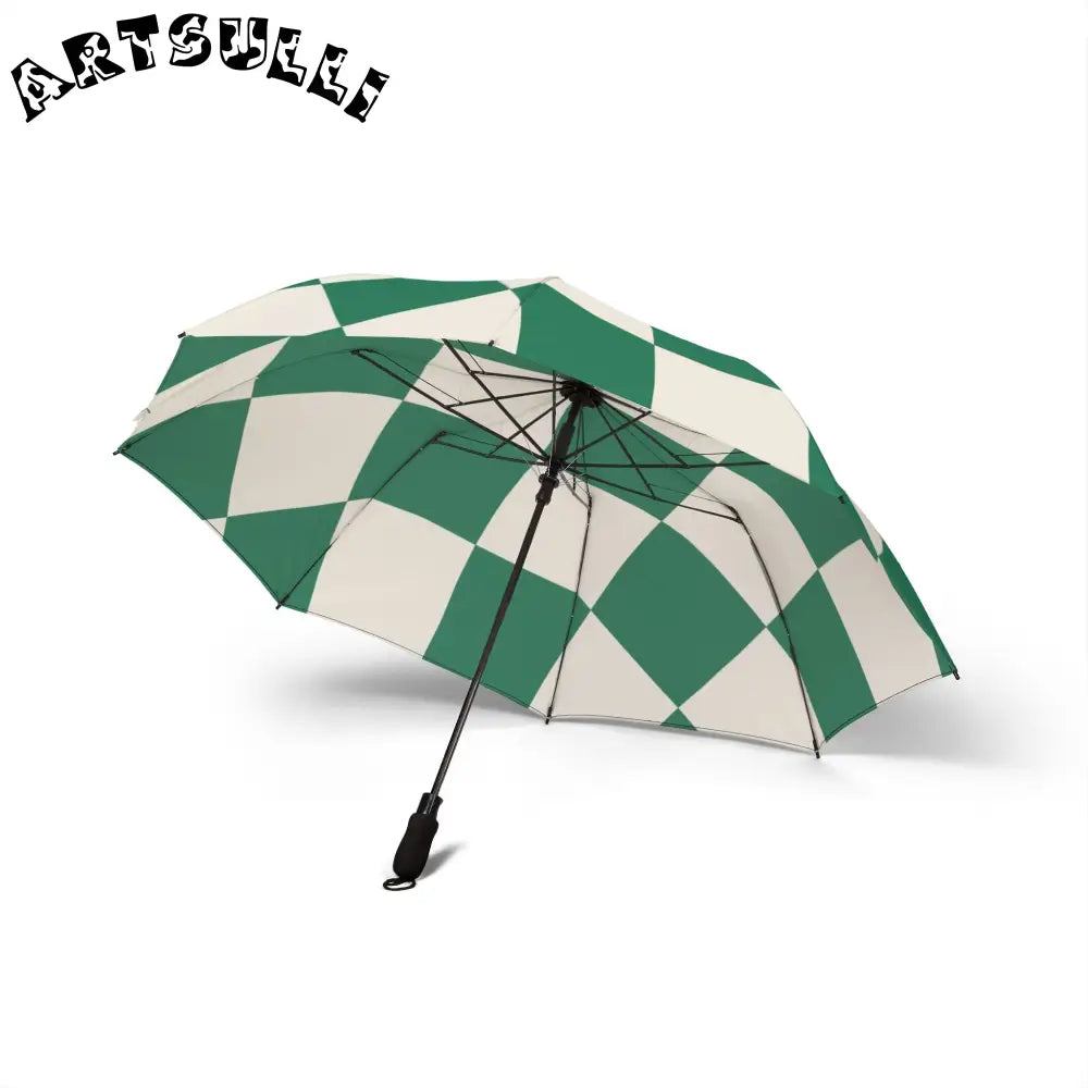 JAKKOUTTHEBXX Checkerboard Dark Green Semi-Automatic Foldable