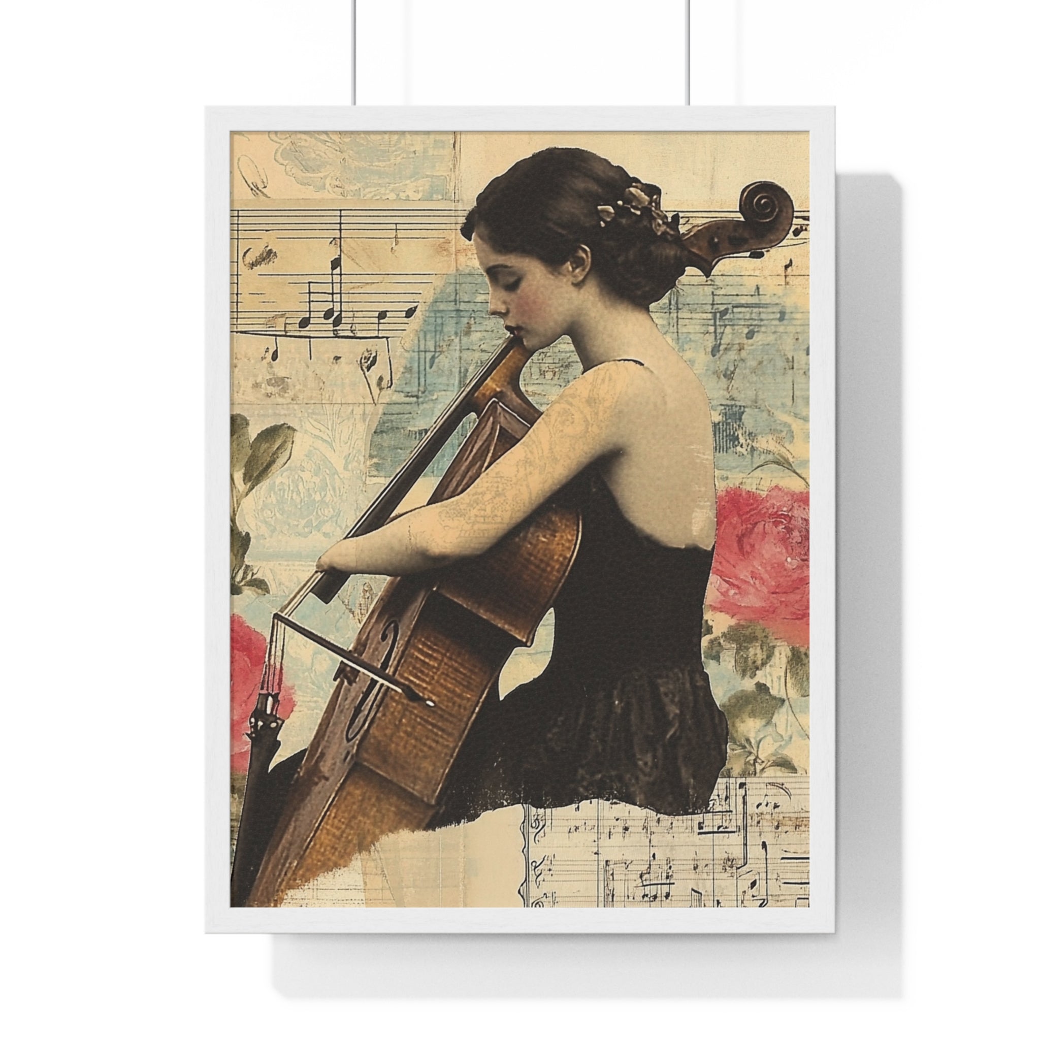 Vaporwave Type Beat Girl Vertical Framed Poster, Artsulli - Art is Long, Life is Short, Poster, Size, 18″ x 24″, Color, White, , , 51186081708415274917
