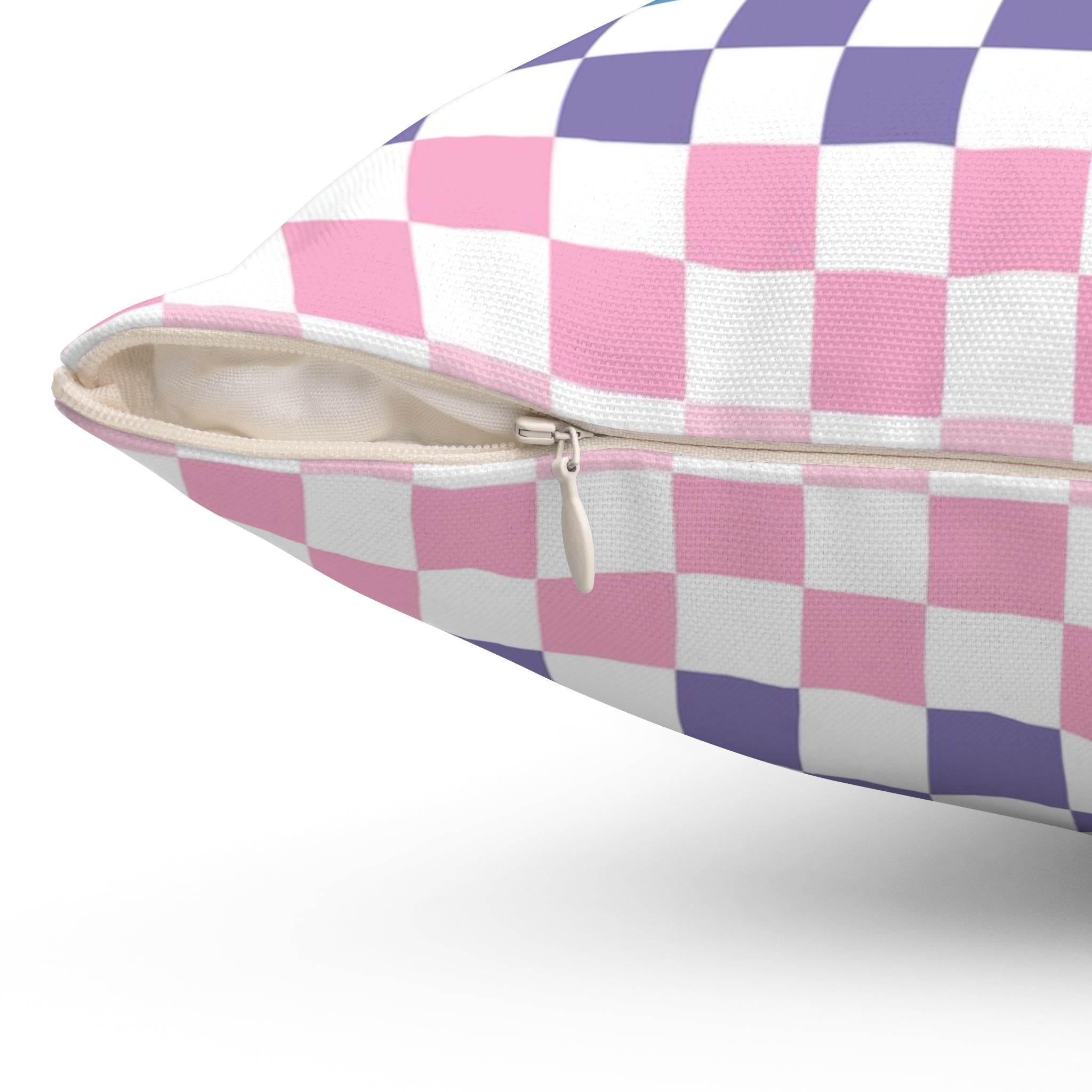 Vaporwave Rainbow  Checkerboard Multi-Color Spun Polyester Square Pillow, Artsulli - Art is Long, Life is Short, Home Decor, , , , , , , 