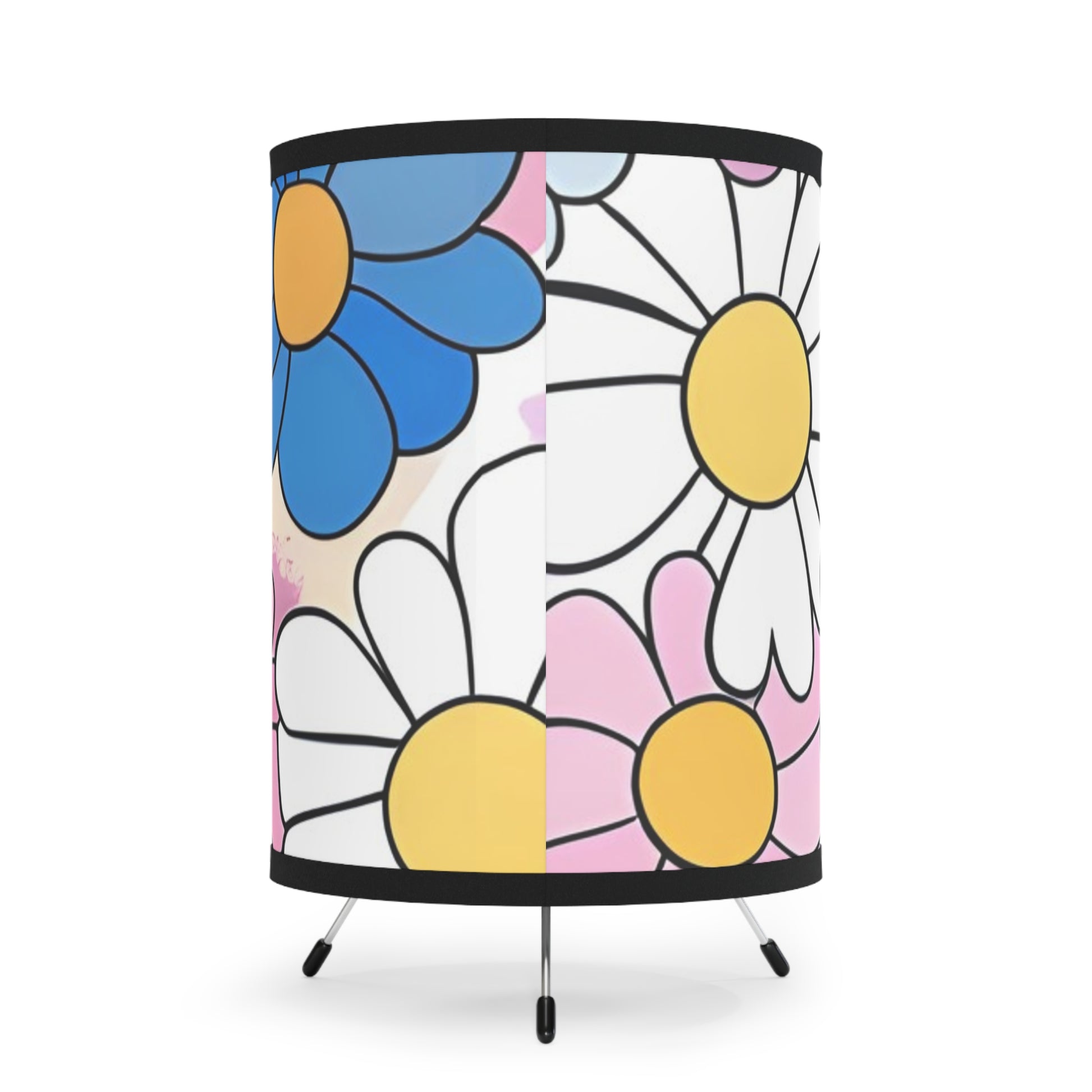 Flower Hour Purple and Blue Tripod Lamp with High-Res Printed Shade, US\CA plug, Artsulli - Art is Long, Life is Short, Home Decor, , , , , , , 