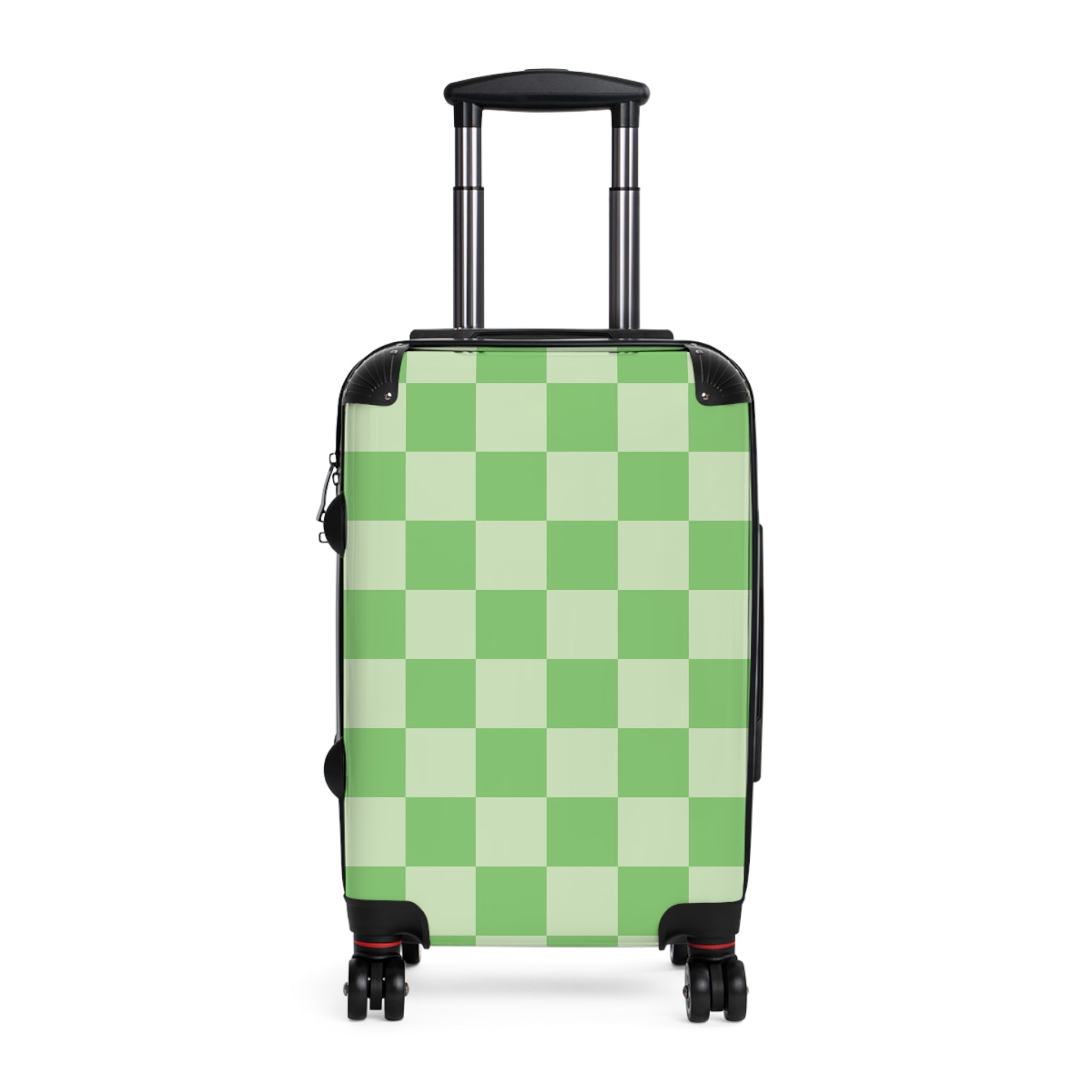 Checkerboard Green Suitcase, Artsulli - Art is Long, Life is Short, Bags, Size, Small, Color, Black, , , 89987460532637280583