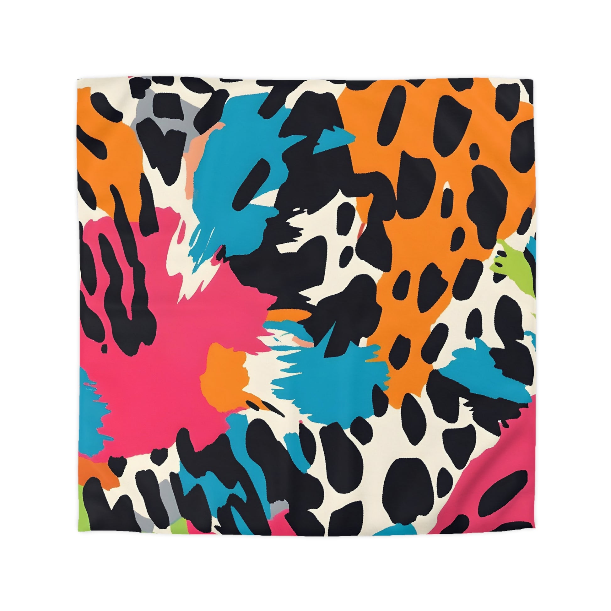 Wild Brush Strokes x Animal Print Multi-Color Microfiber Duvet Cover, Artsulli - Art is Long, Life is Short, Home Decor, Size, Queen, Color, Cream, , , 30023854153243869074