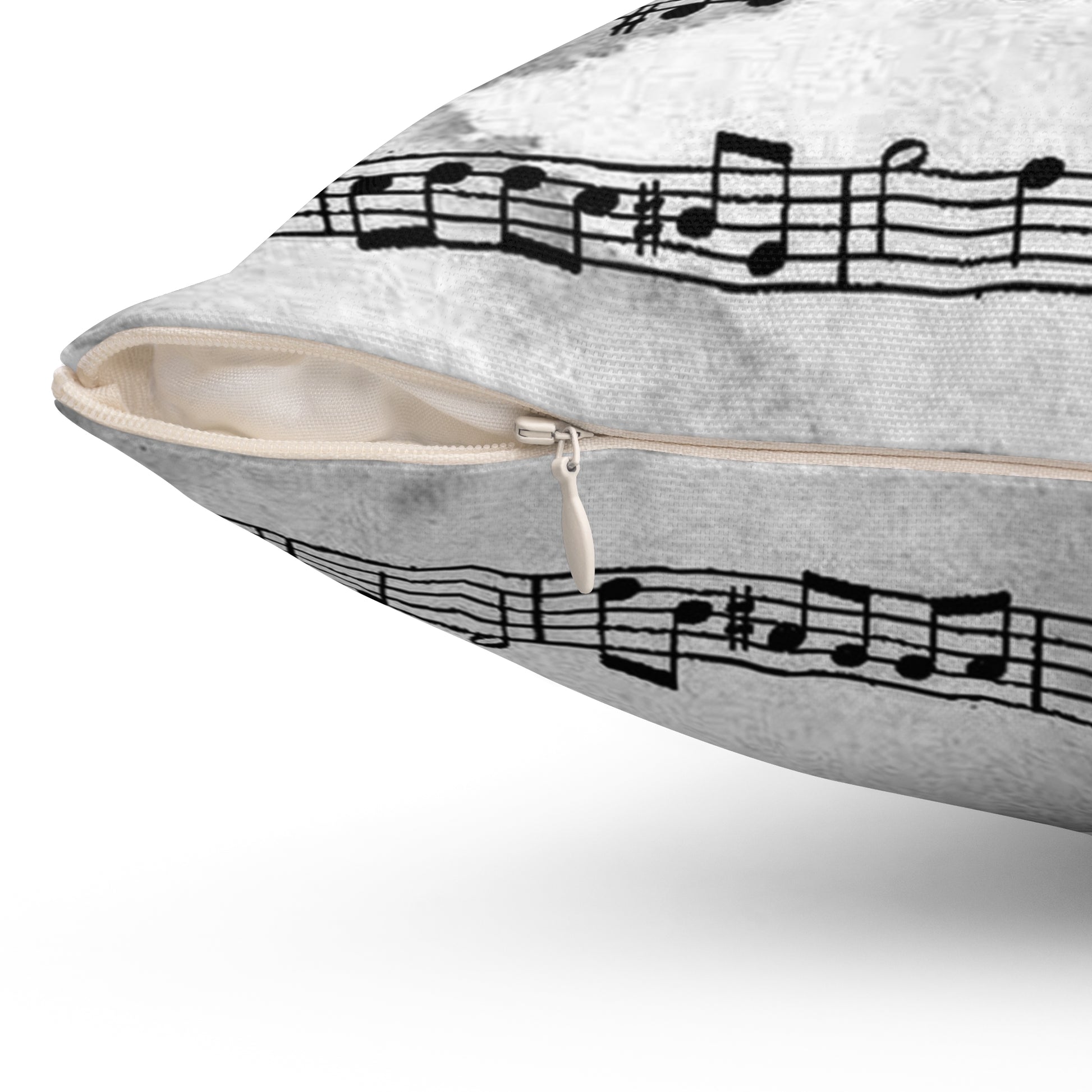 Drip Spill Type Beat Sheet Music Black Spun Polyester Square Pillow, Artsulli - Art is Long, Life is Short, Home Decor, , , , , , , 