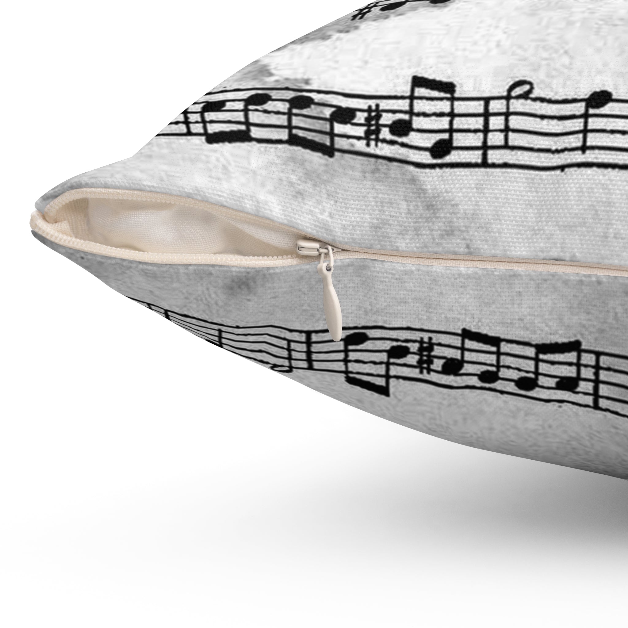 Drip Spill Type Beat Sheet Music Black Spun Polyester Square Pillow, Artsulli - Art is Long, Life is Short, Home Decor, , , , , , , 