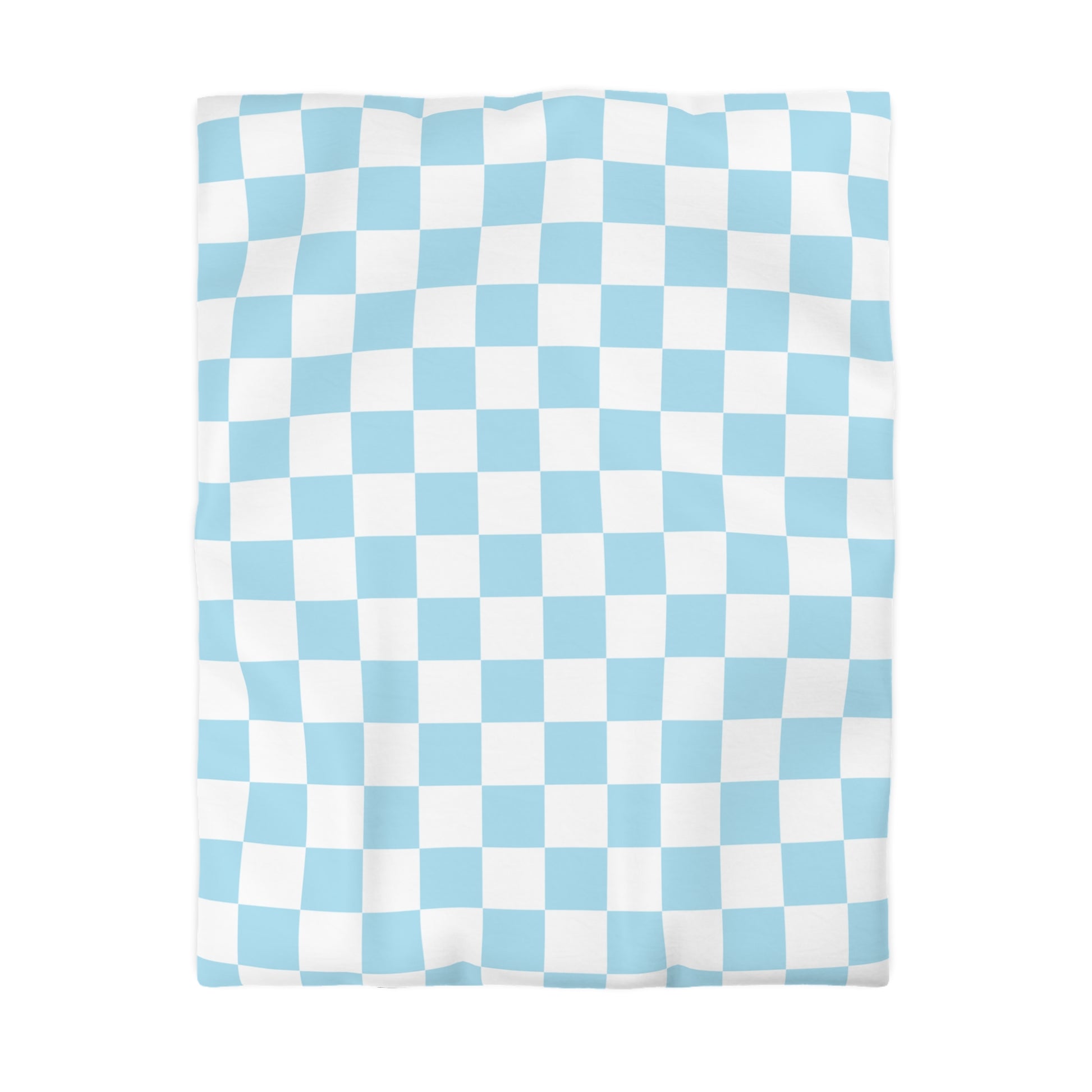 Checkerboard Sky Blue Microfiber Duvet Cover, Artsulli - Art is Long, Life is Short, Home Decor, Size, Twin, Color, White, , , 32711600683139329564