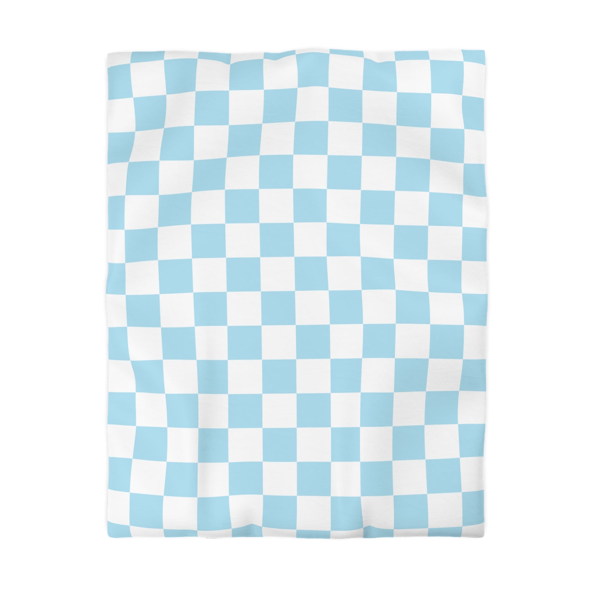 Checkerboard Sky Blue Microfiber Duvet Cover, Artsulli - Art is Long, Life is Short, Home Decor, Size, Twin, Color, White, , , 32711600683139329564