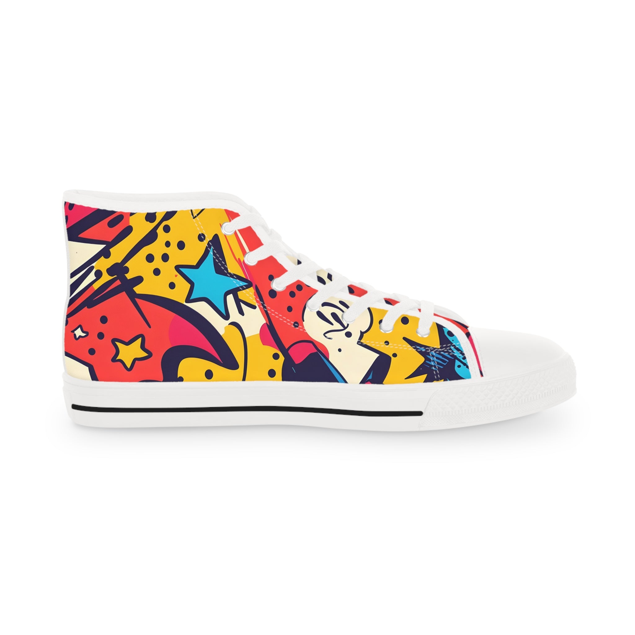 Comic x Pop Art Men's High Top Sneakers, Artsulli - Art is Long, Life is Short, Shoes, , , , , , , 
