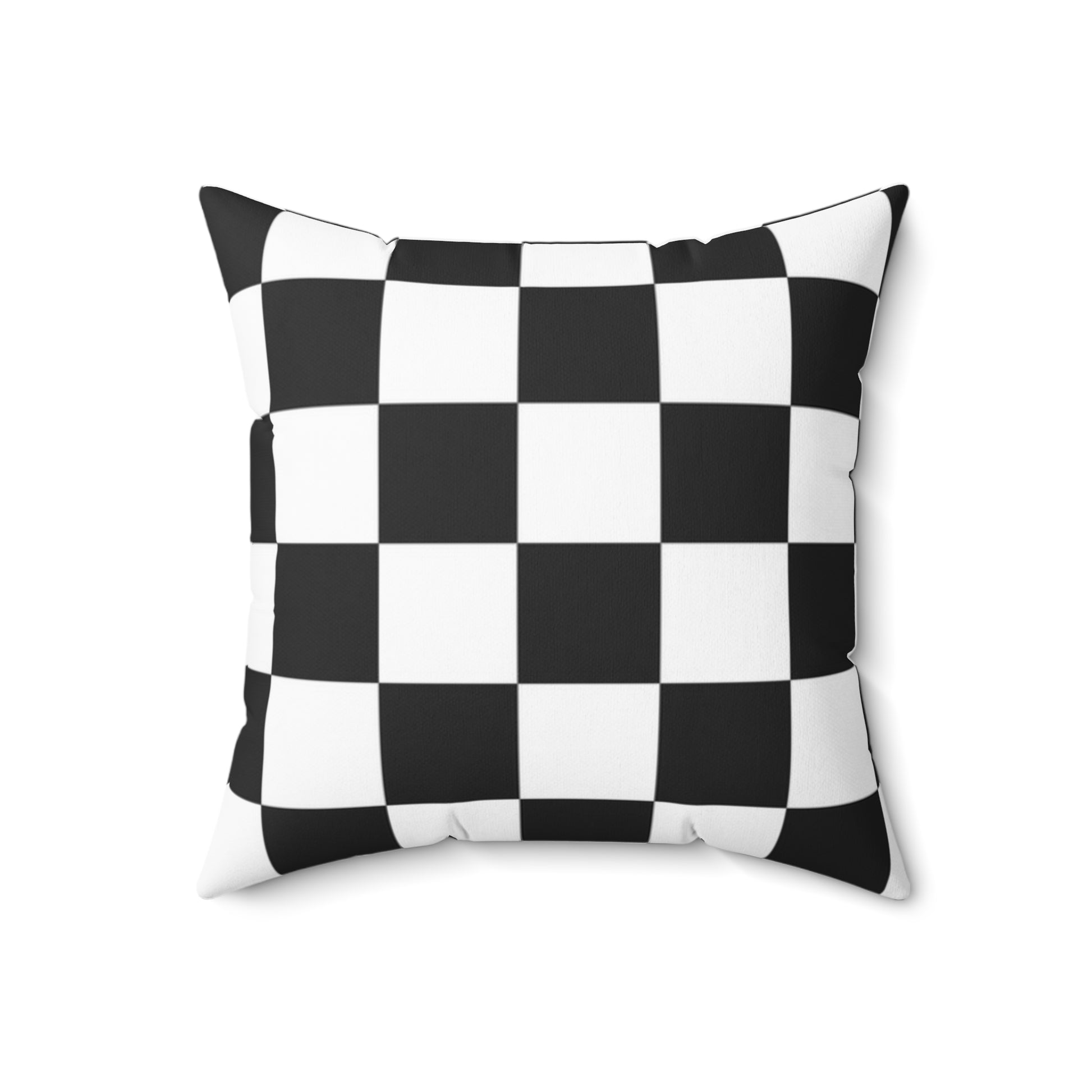 Checkerboard White and Black Spun Polyester Square Pillow, Artsulli - Art is Long, Life is Short, Home Decor, , , , , , , 