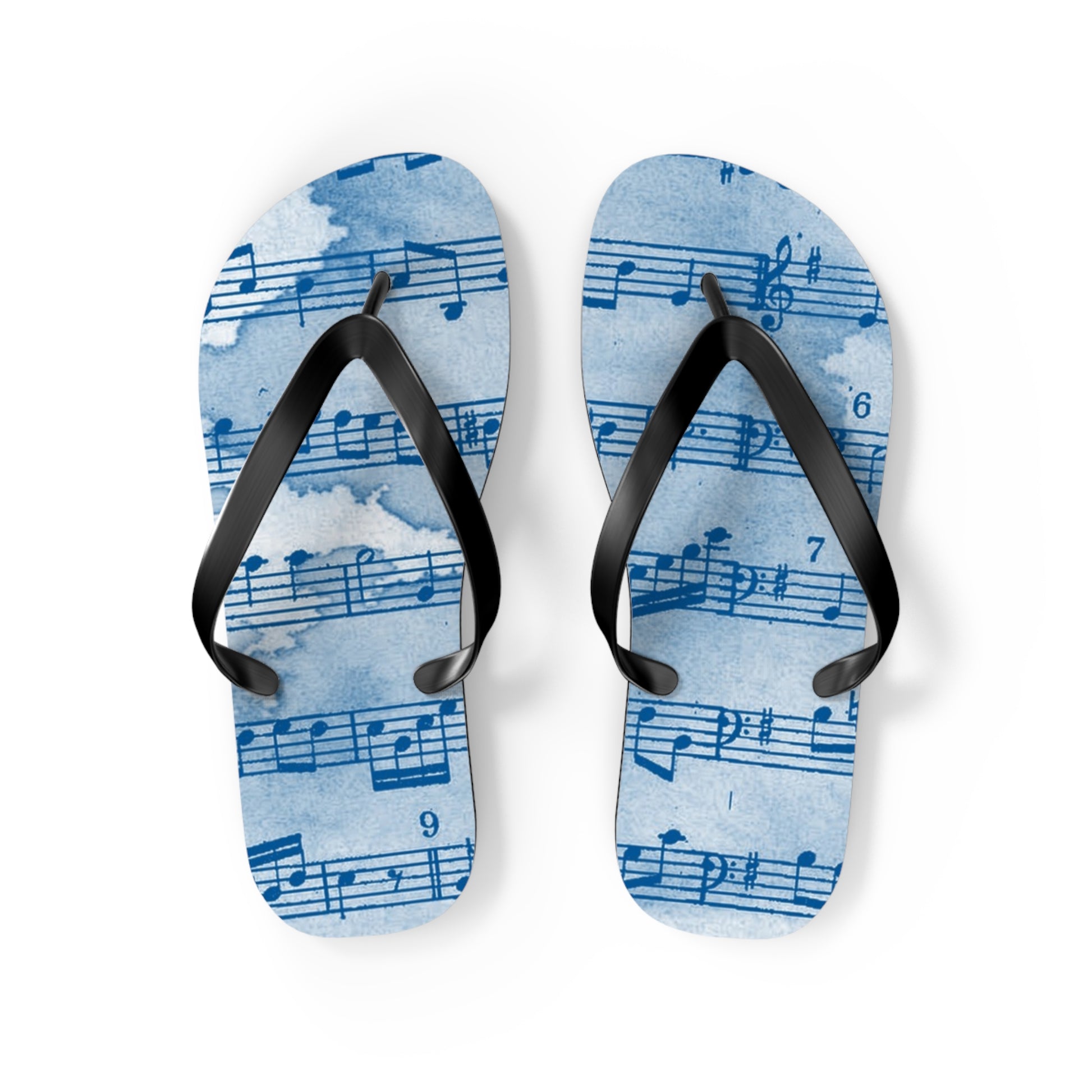 Drip Spill Type Beat Sheet Music Blue Flip Flops, Artsulli - Art is Long, Life is Short, Shoes, Size, M, Color, Black sole, , , 32537470158429203026