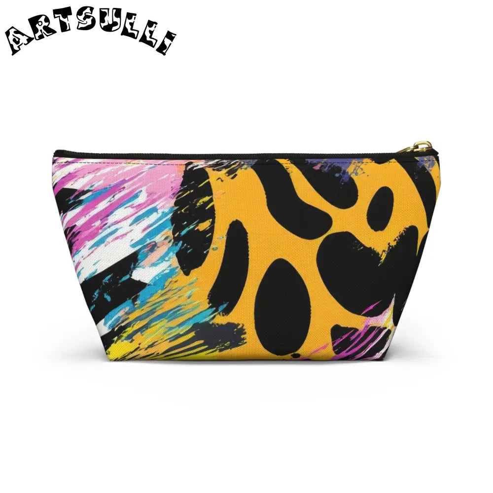 Zebra Stripes x Leapord Print x Paint Splatter Multi-Color Accessory Pouch w T-bottom, Artsulli - Art is Long, Life is Short, Bags, , , , , , , 