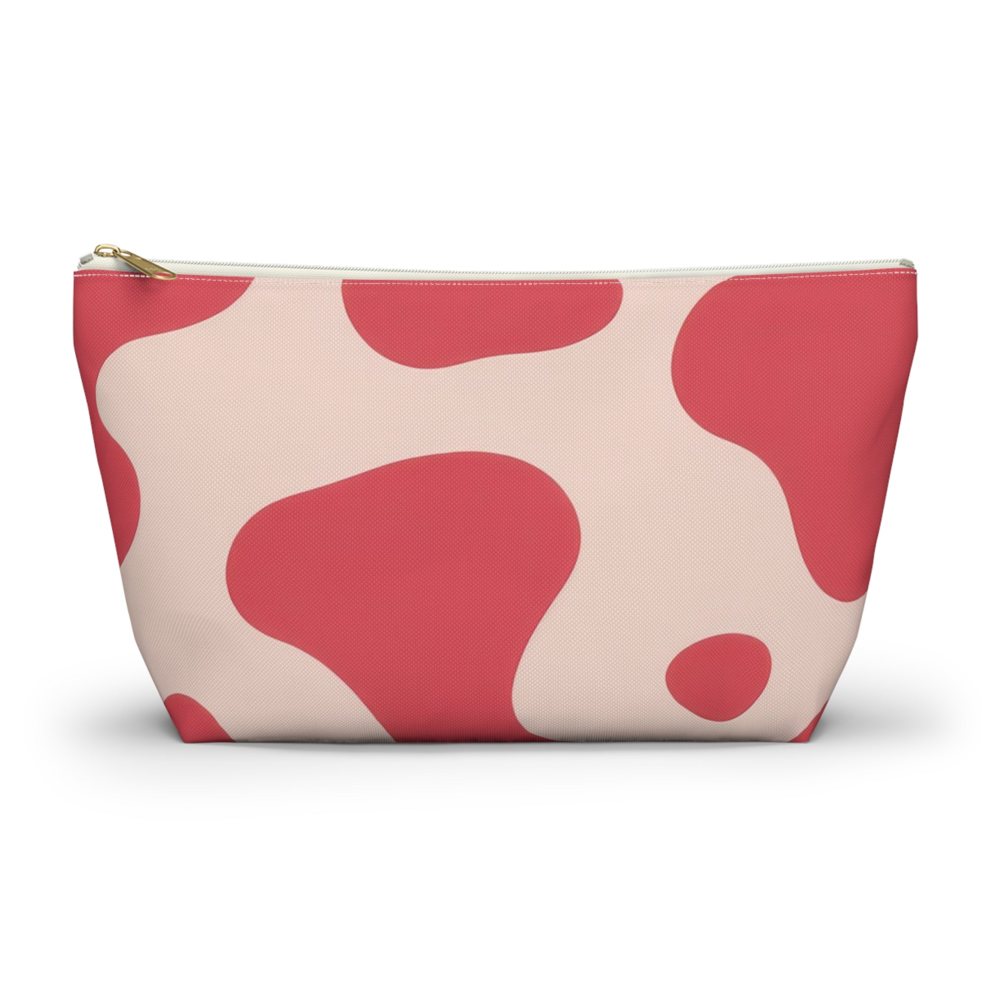 Red Jungle Cow Accessory Pouch w T-bottom, Artsulli - Art is Long, Life is Short, Bags, Size, Large, Color, White zipper, , , 15187478655684612006