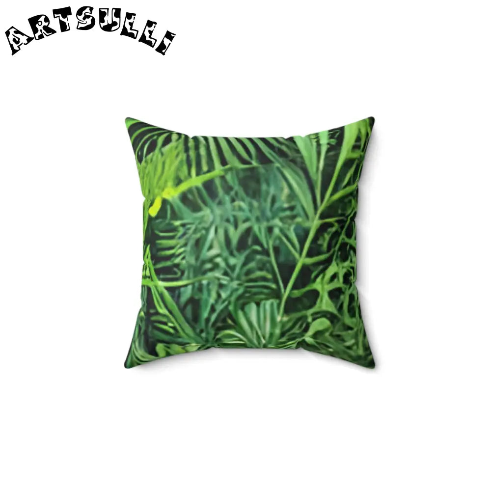 JAKKOUTTHEBXX Vibrant Floral and Leaf Print Square Throw Pillow