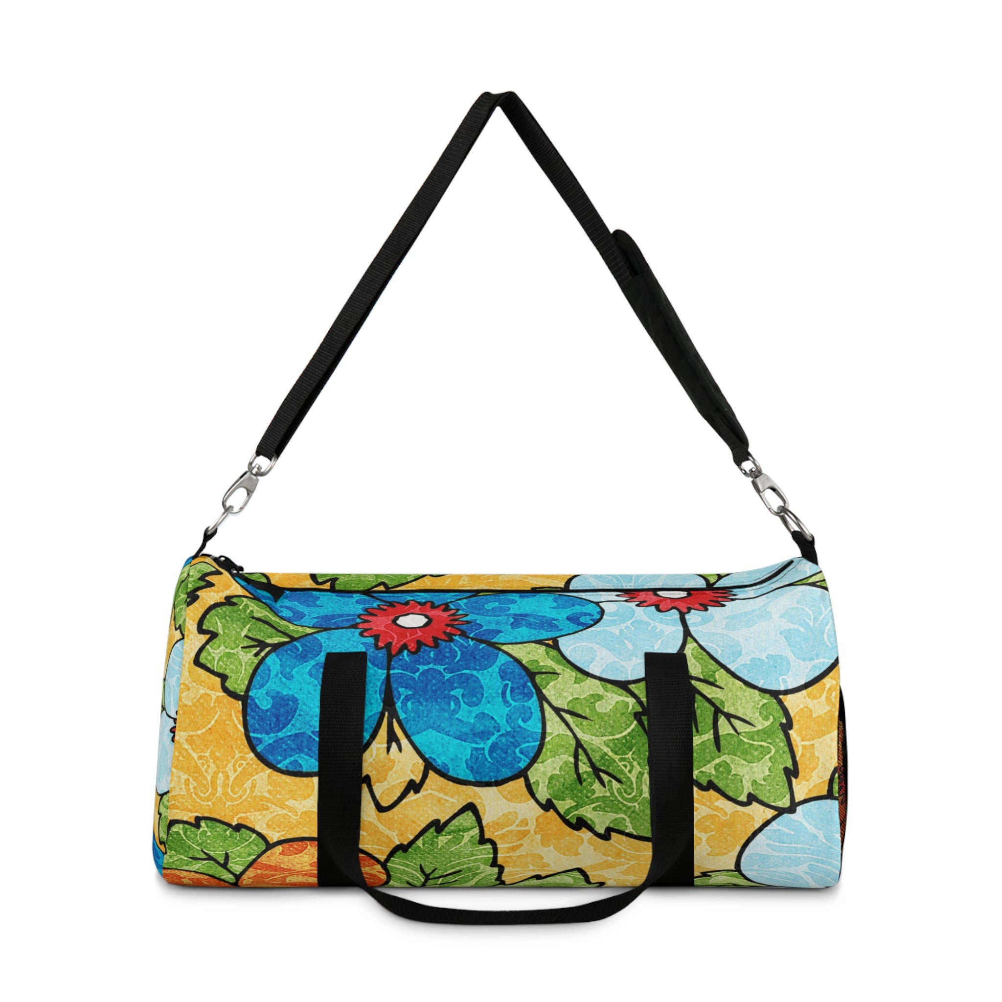 Groovy Yellow Floral Kl Duffel Bag, Artsulli - Art is Long, Life is Short, Bags, , , , , , , 