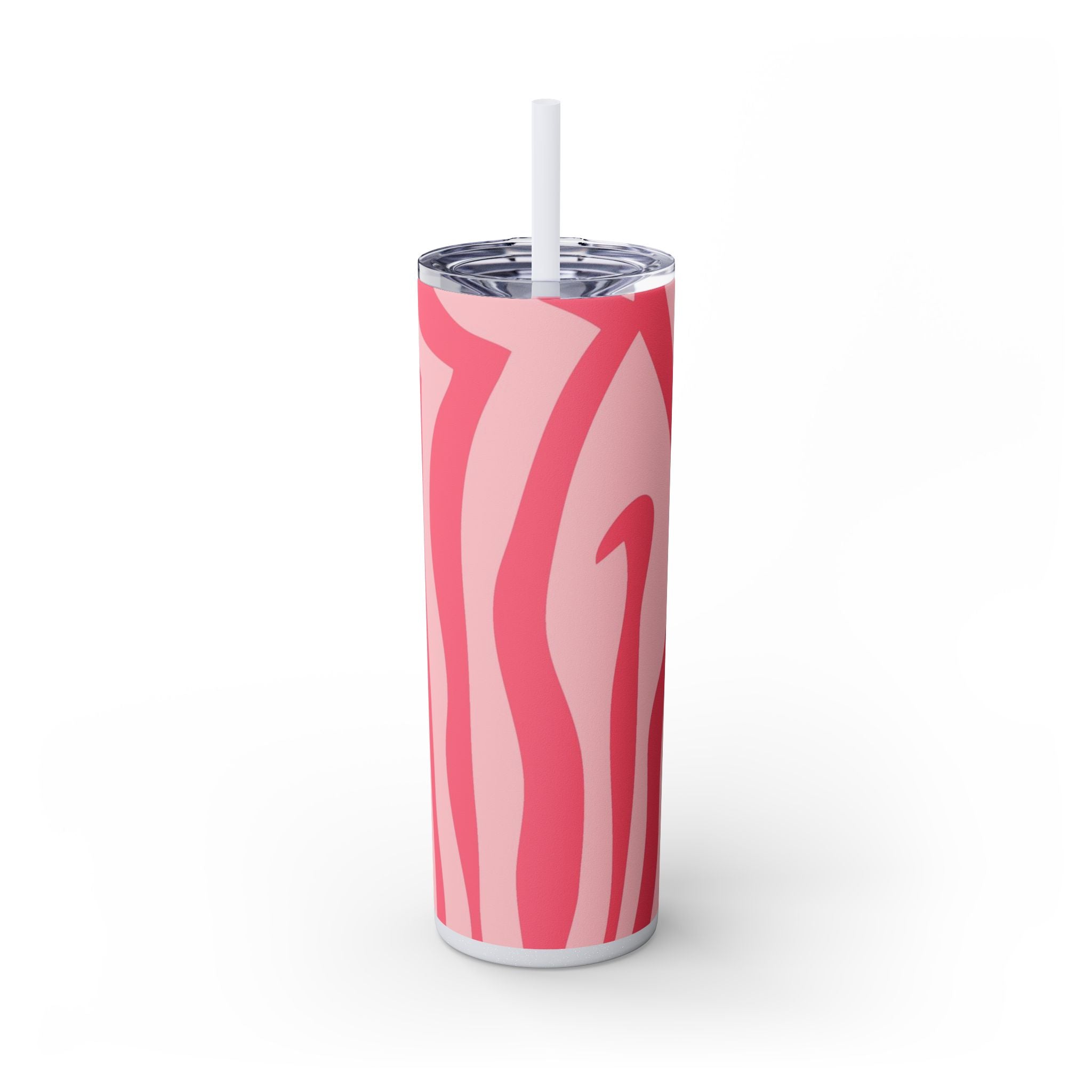 Nagels Pink Zebra Skinny Tumbler with Straw, 20oz, Artsulli - Art is Long, Life is Short, Mug, Finish, Glossy, Color, Glitter Iceberg, Size, 20oz, 84080720751249