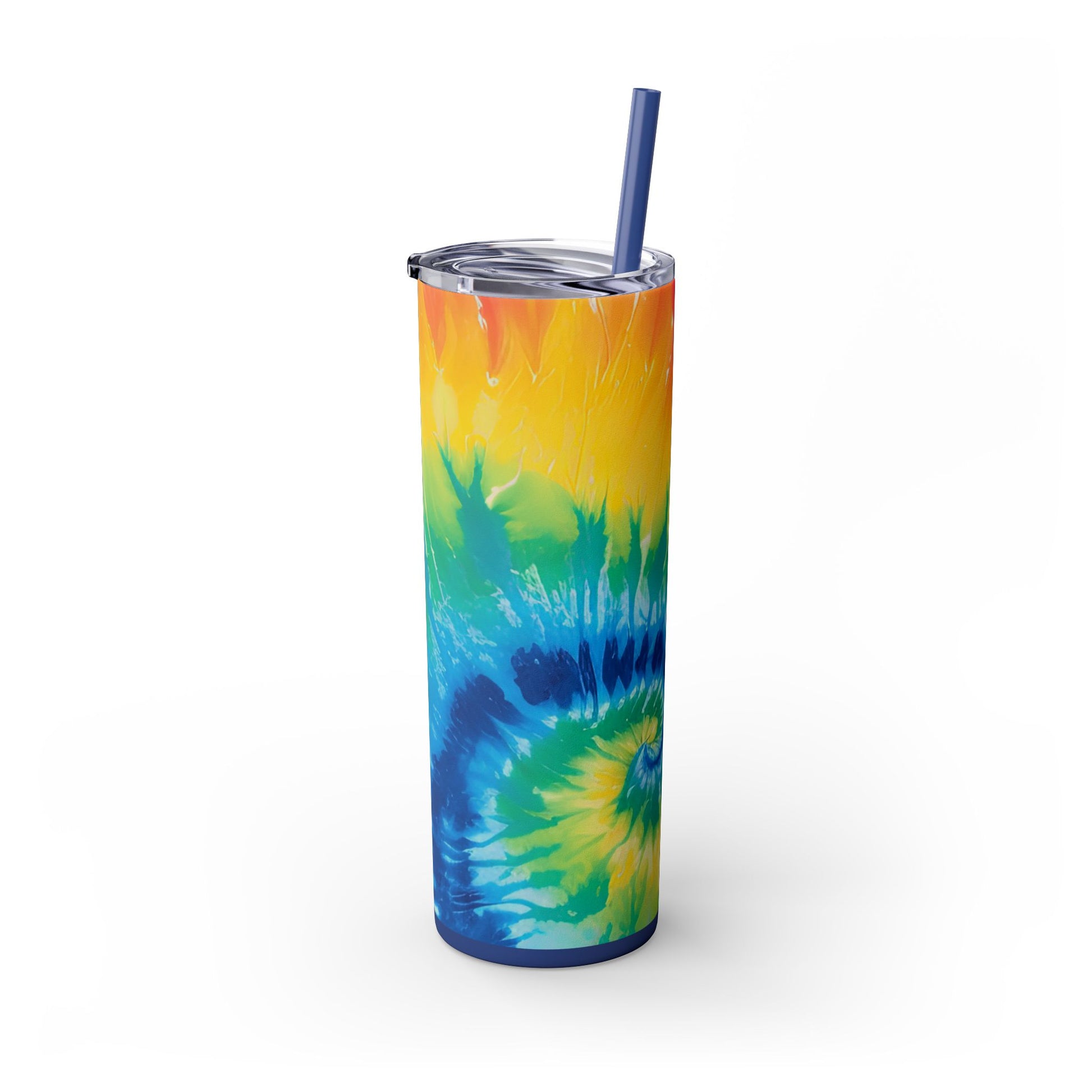 Tie Dye Skinny Tumbler with Straw, 20oz, Artsulli - Art is Long, Life is Short, Mug, , , , , , , 