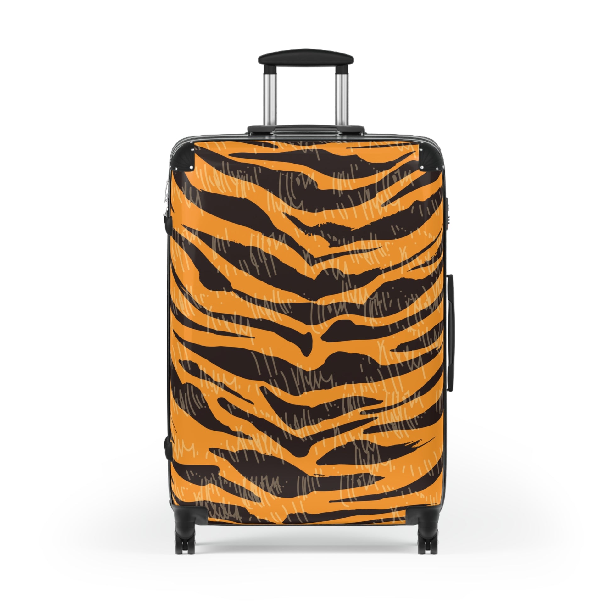 Tiger Scratches Orange & Black Suitcase, Artsulli - Art is Long, Life is Short, Bags, Size, Large, Color, Black, , , 13063379386286