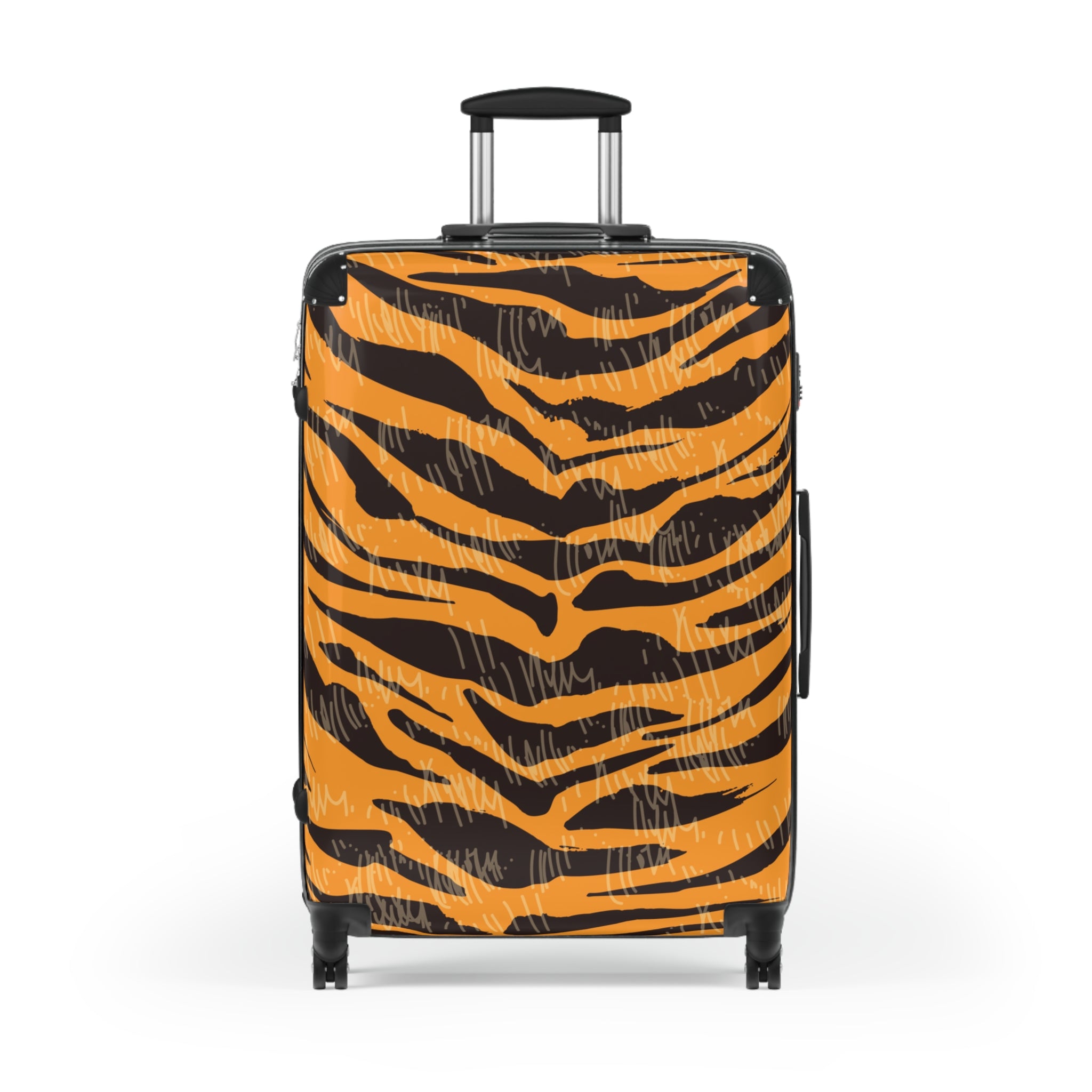 Tiger Scratches Orange & Black Suitcase, Artsulli - Art is Long, Life is Short, Bags, Size, Large, Color, Black, , , 13063379386286