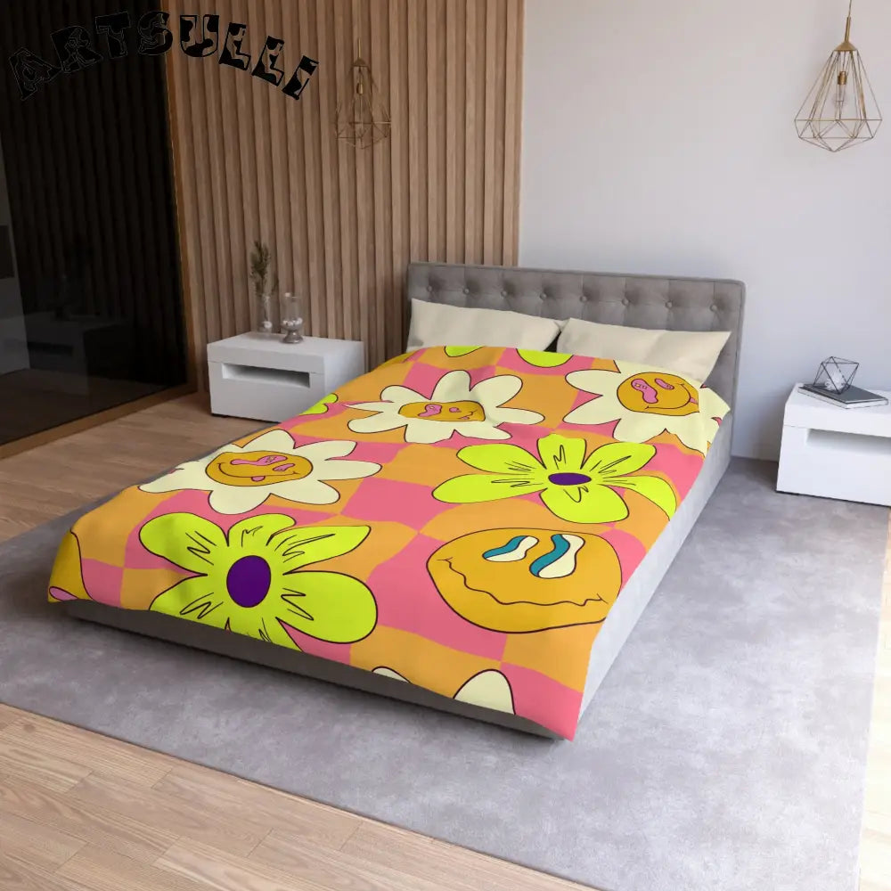 JAKKOUTTHEBXX Trippy Sour Face Rave Microfiber Duvet Cover