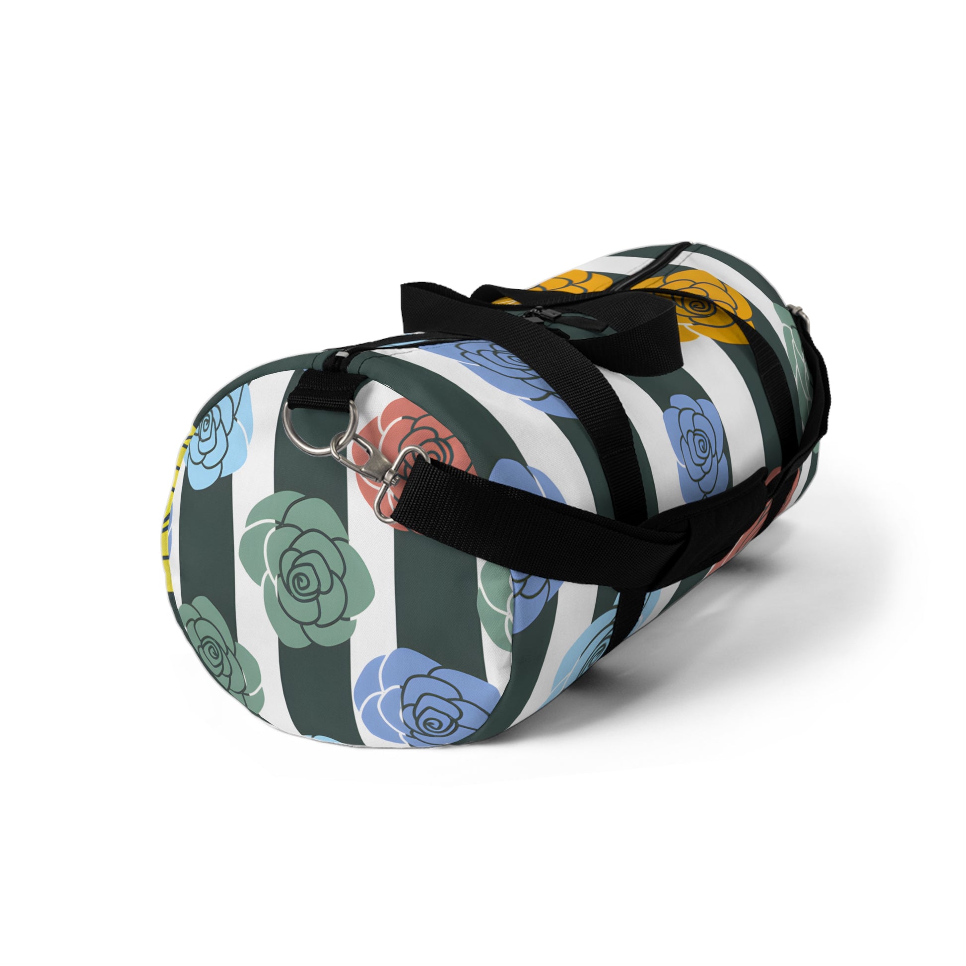 Stripes x Roses Black and White Copy of Duffel Bag, Artsulli - Art is Long, Life is Short, Bags, , , , , , , 