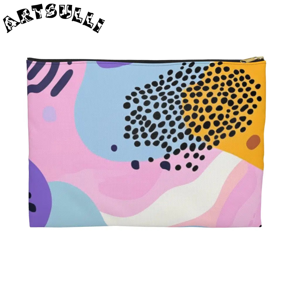 JAKKOUTTHEBXX Colorful Abstract Dots and Shapes Accessory Pouch