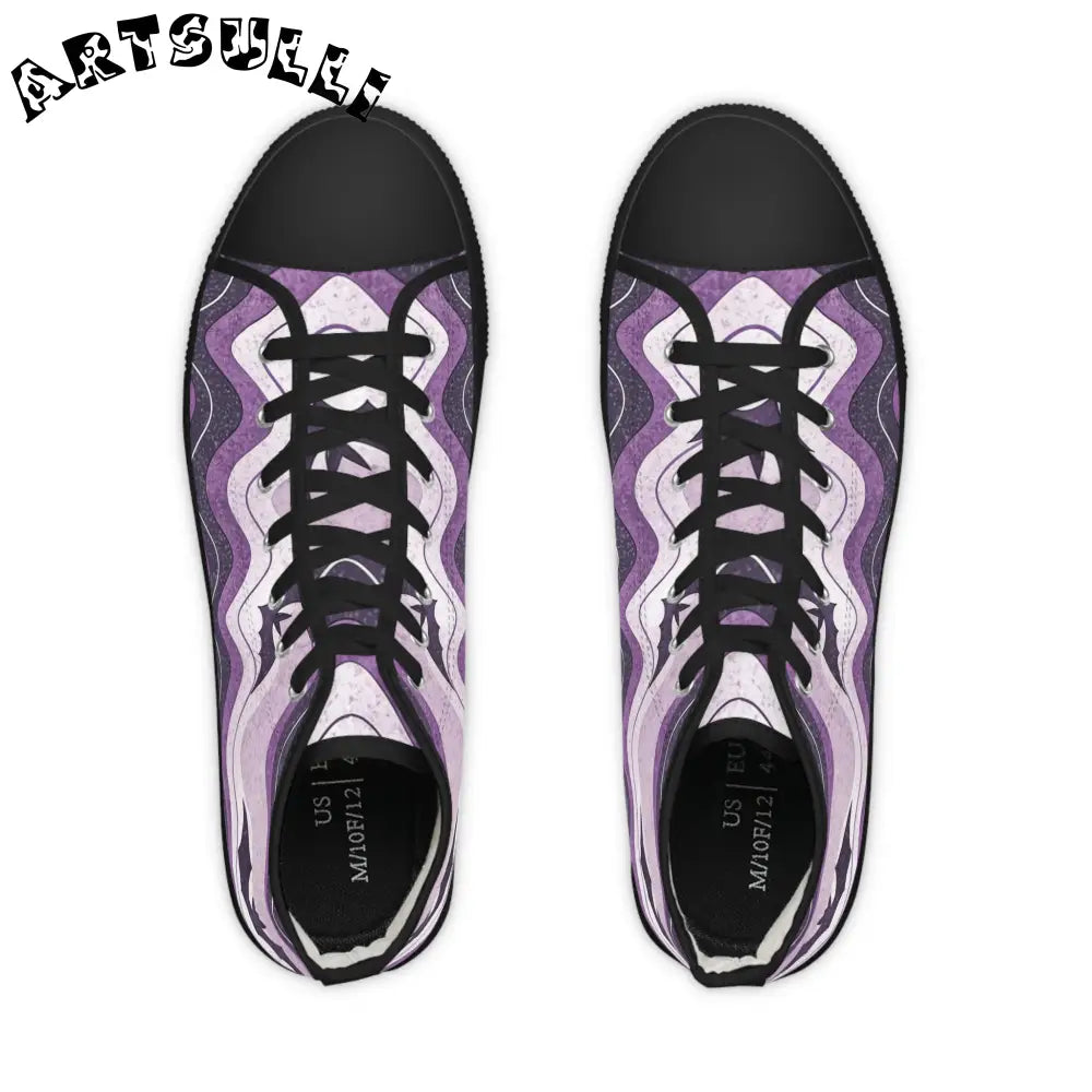 JAKKOUTTHEBXX Bat Wave Purple Men’s High Top Sneakers JAKKOUTTHEBXX