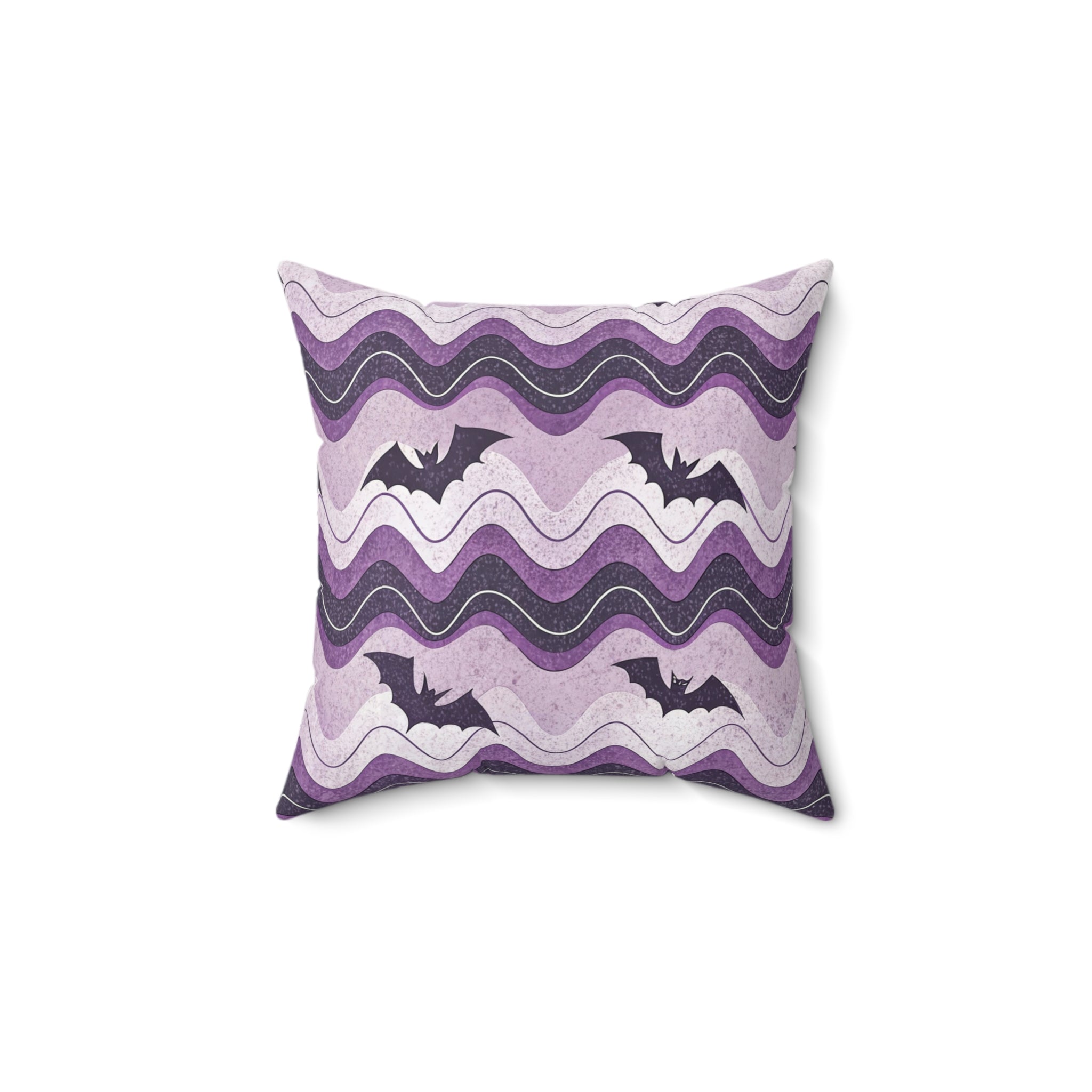 Bat Wave Spun Polyester Square Pillow, Artsulli - Art is Long, Life is Short, Home Decor, Size, 14" × 14", , , , , 44560038451624